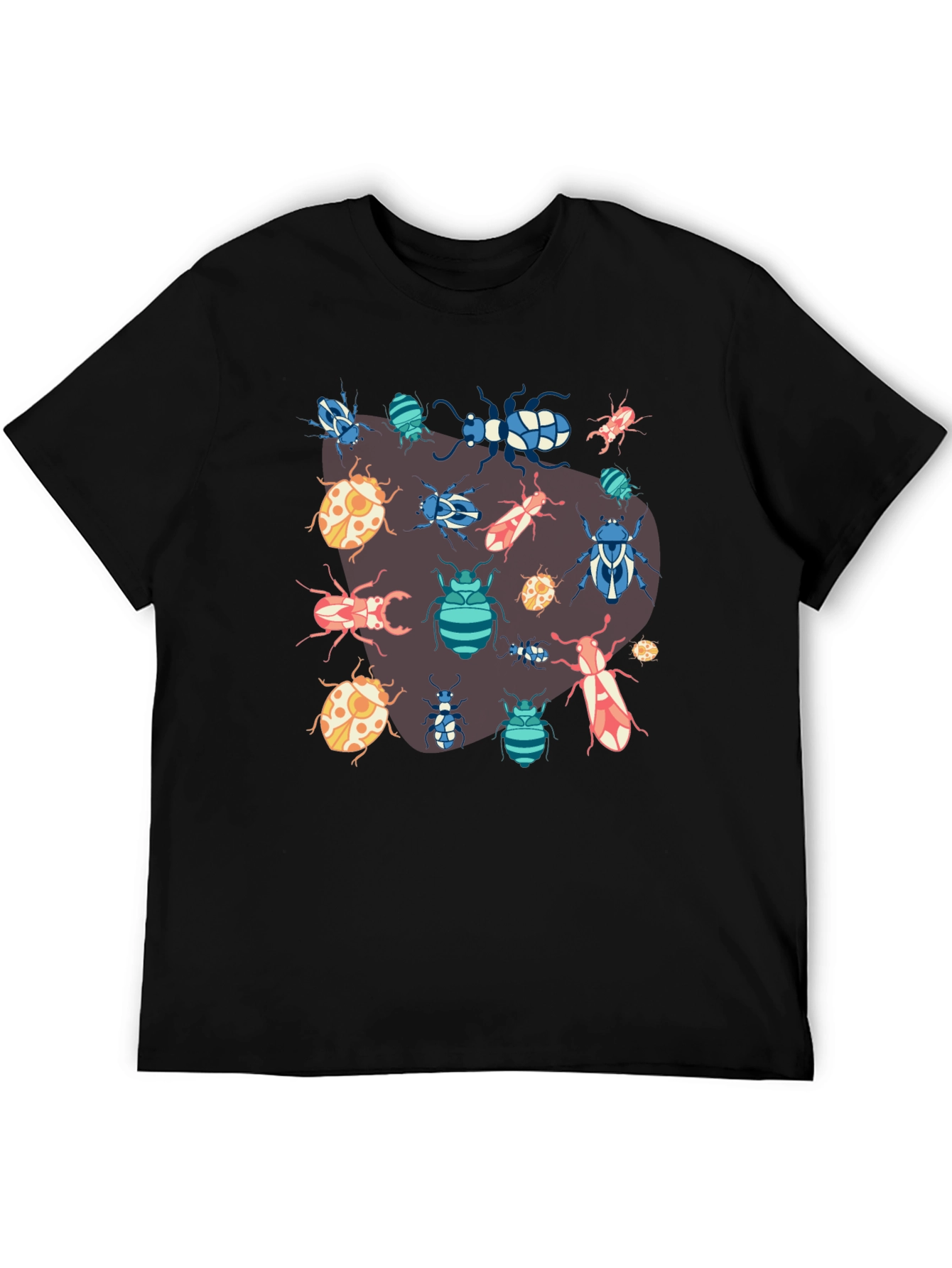 Black Bug Print T-Shirt - Unique Insect Design view 5