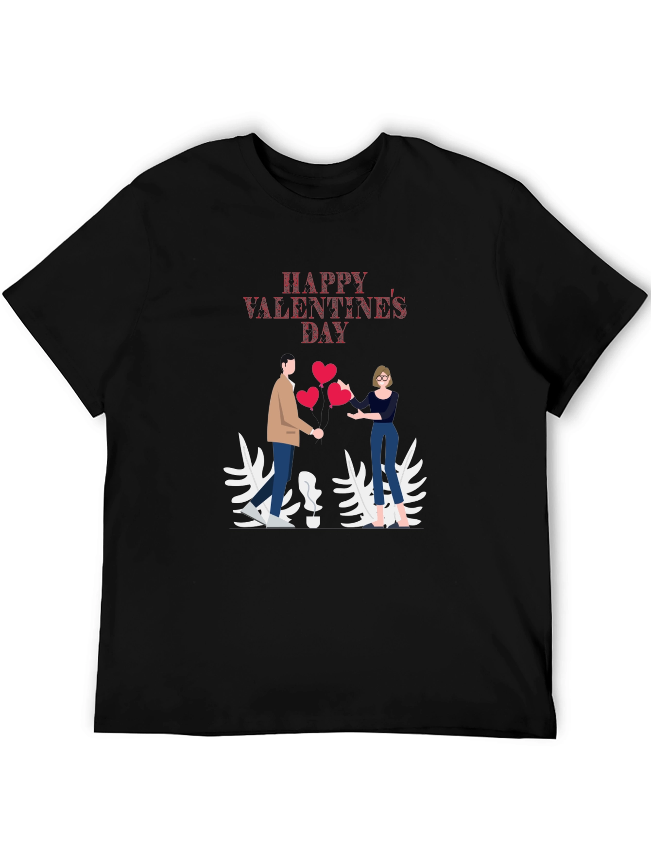 Black Valentine's Day Graphic T-Shirt view 5