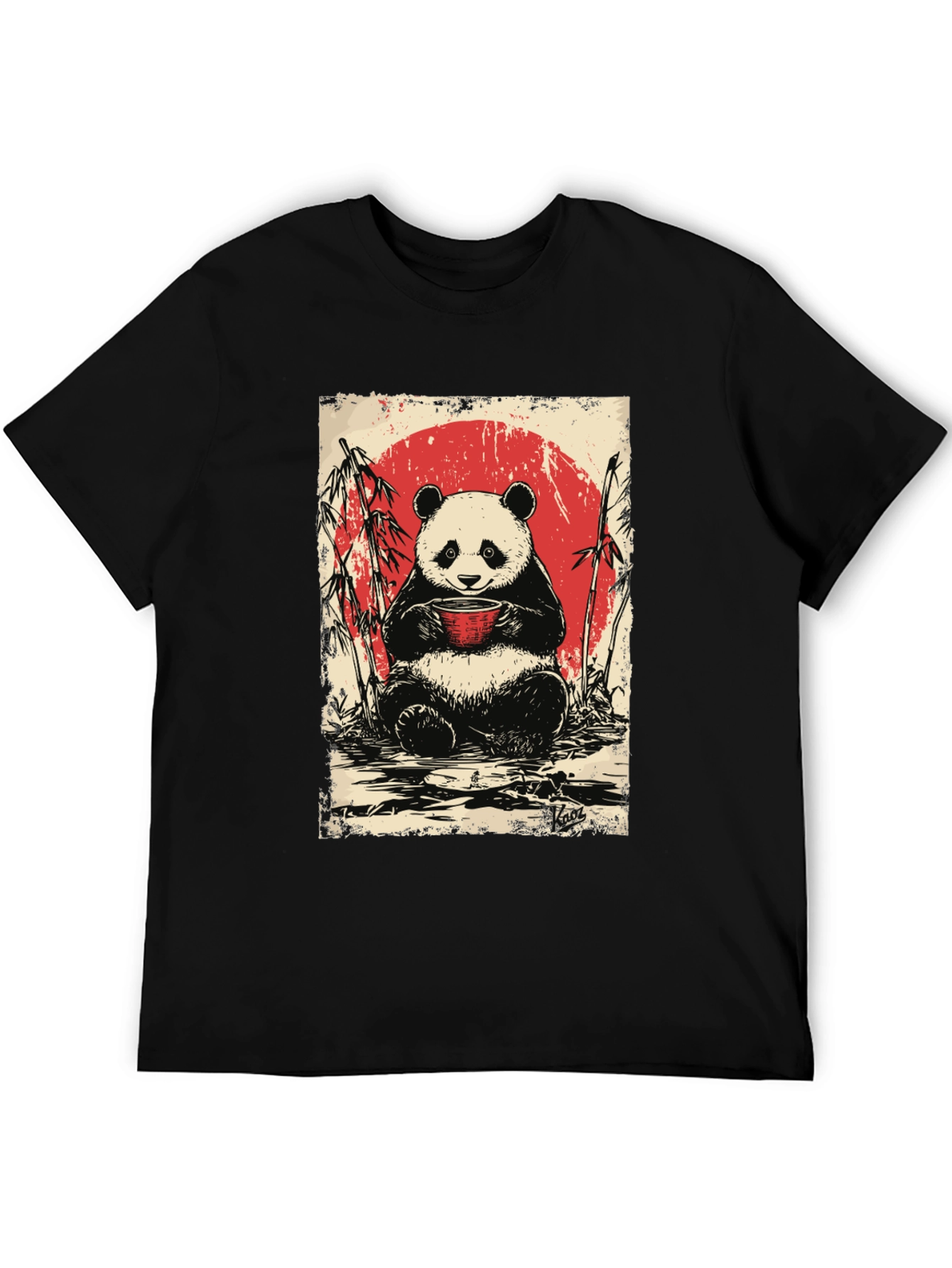 Black Panda Tea T-Shirt - Cute Asian Design view 5