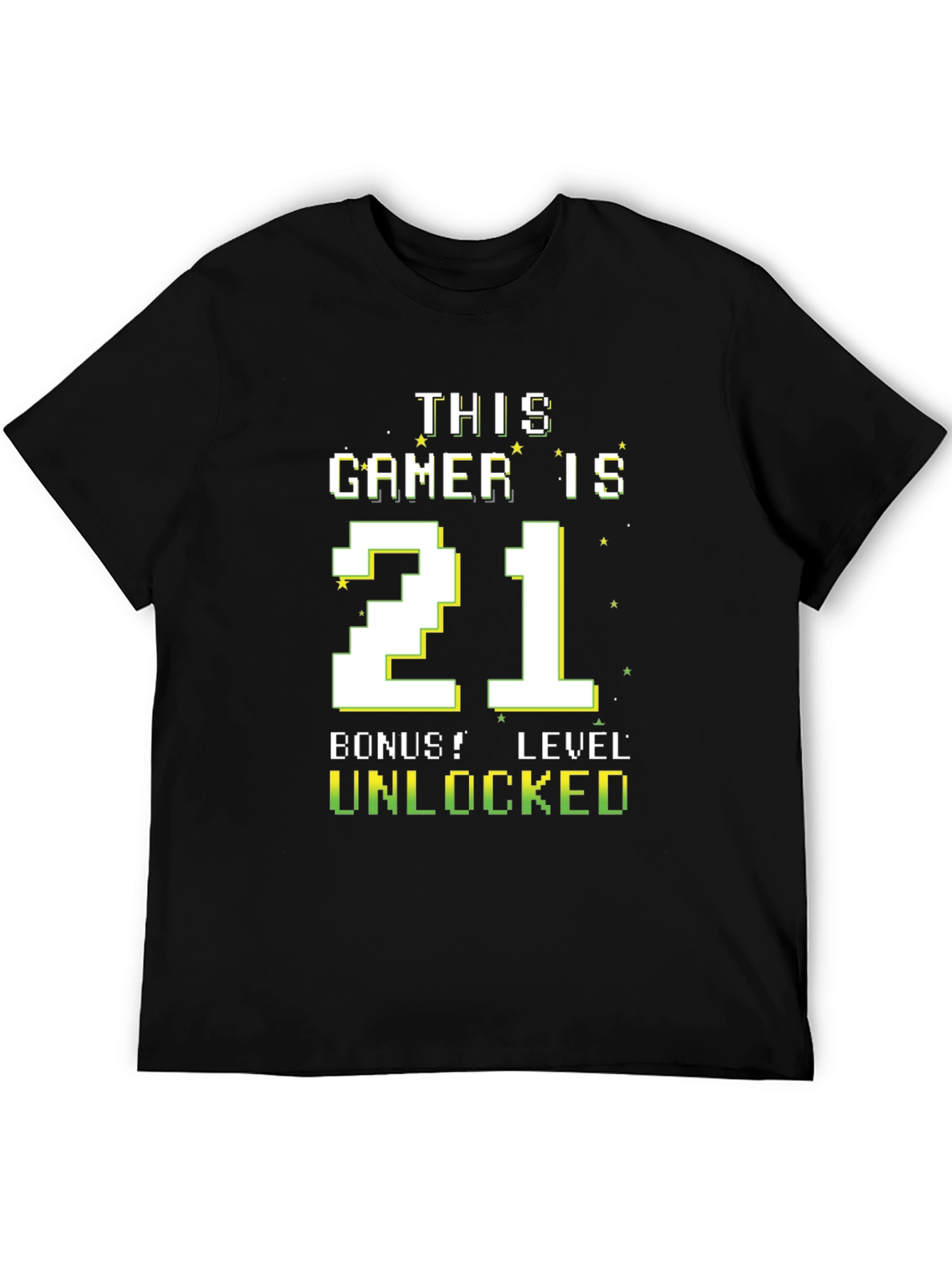 Black Gamer 21st Birthday Level Unlocked T-Shirt view 5