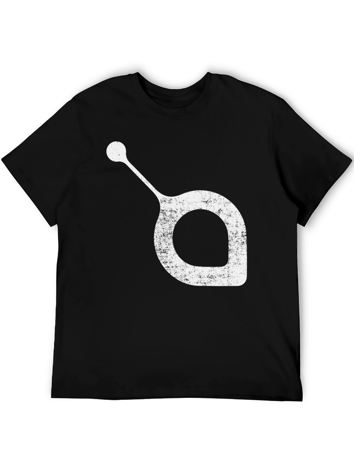 Black Unique White Graphic Print on Black T-Shirt view 5
