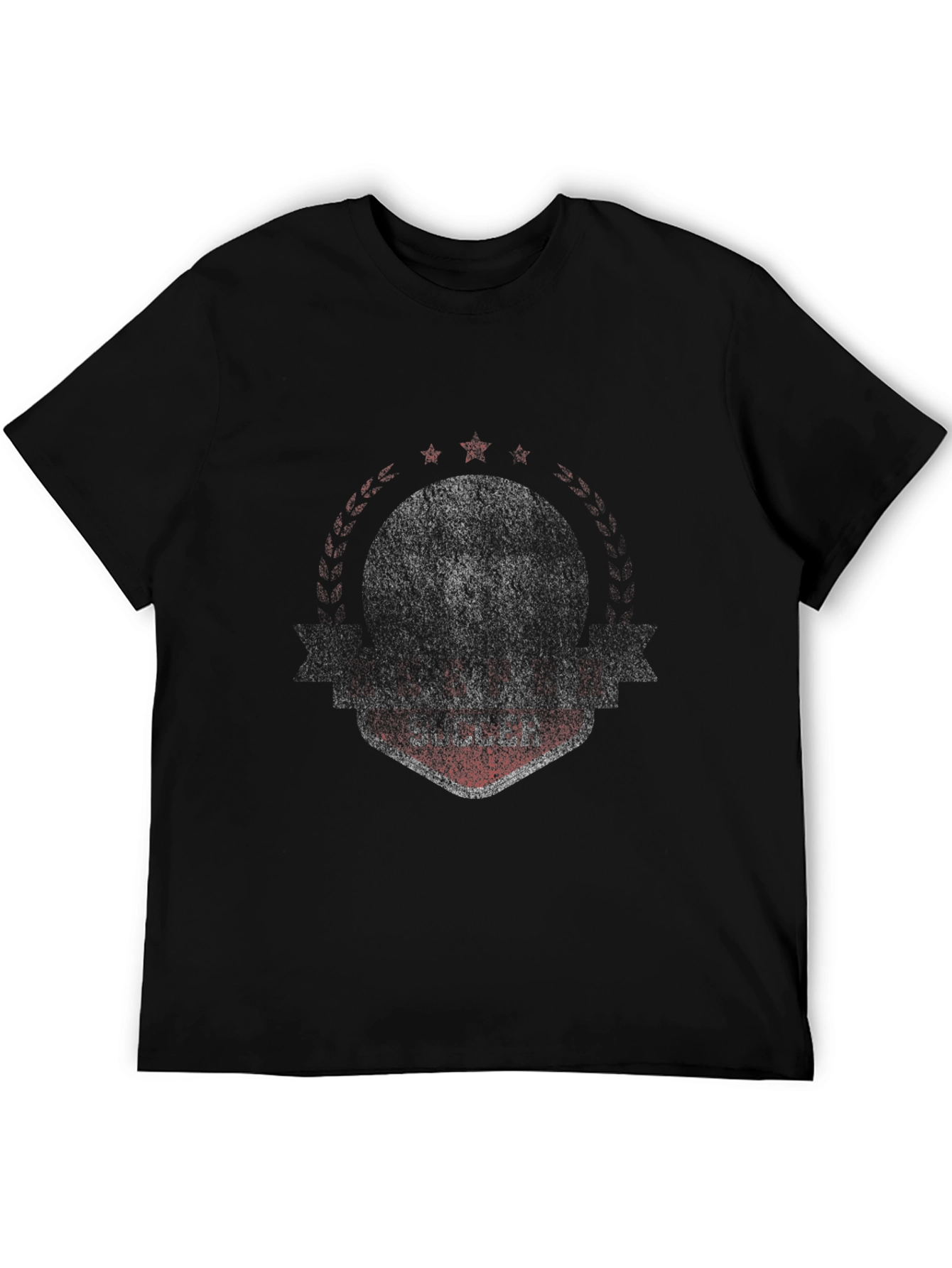Black Vintage Graphic Tee - Distressed Sullen Badge view 5