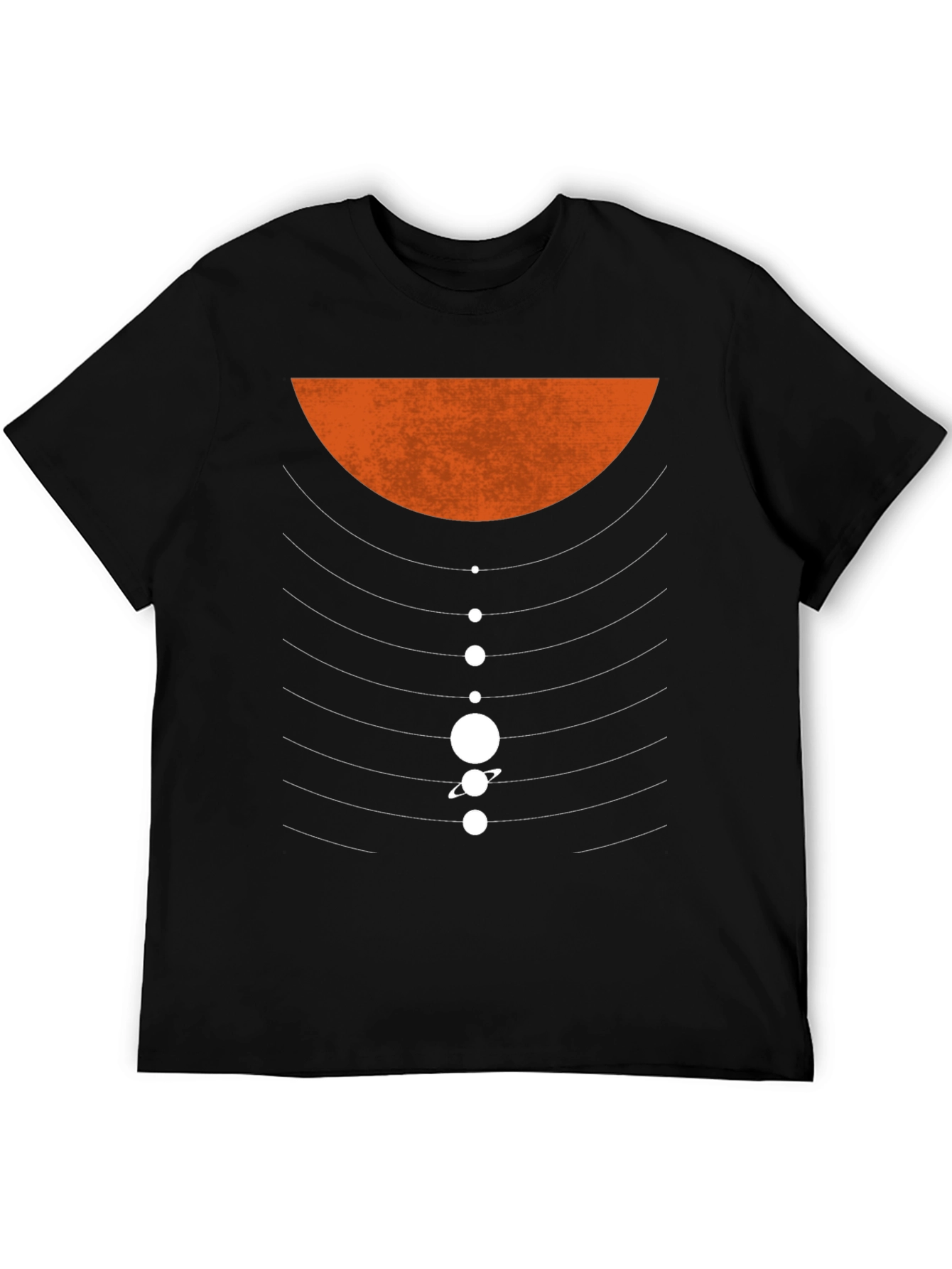 Black Planetary Orbit Graphic T-Shirt - Black Cotton Blend view 5