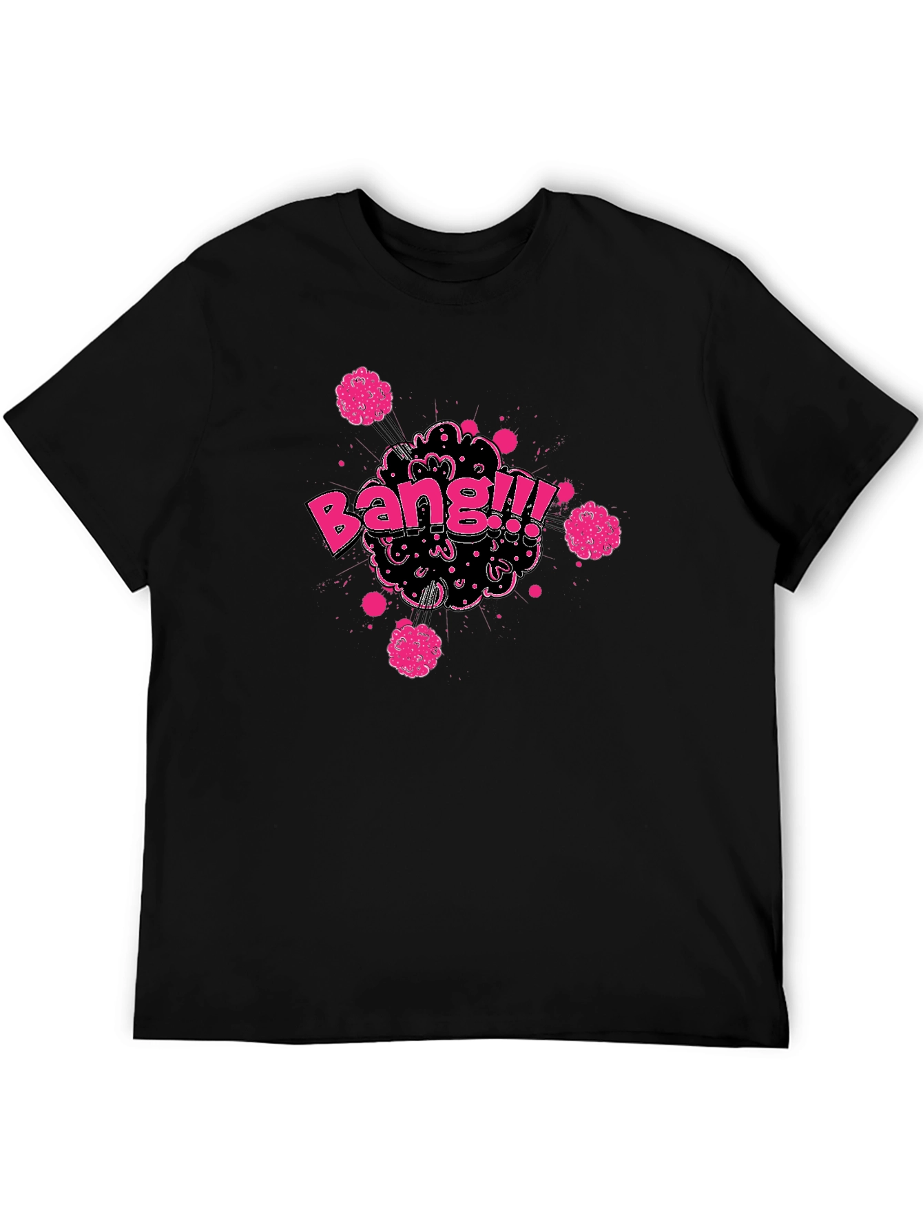 Black Bang!!! Graphic T-Shirt - Black Cotton Tee view 5