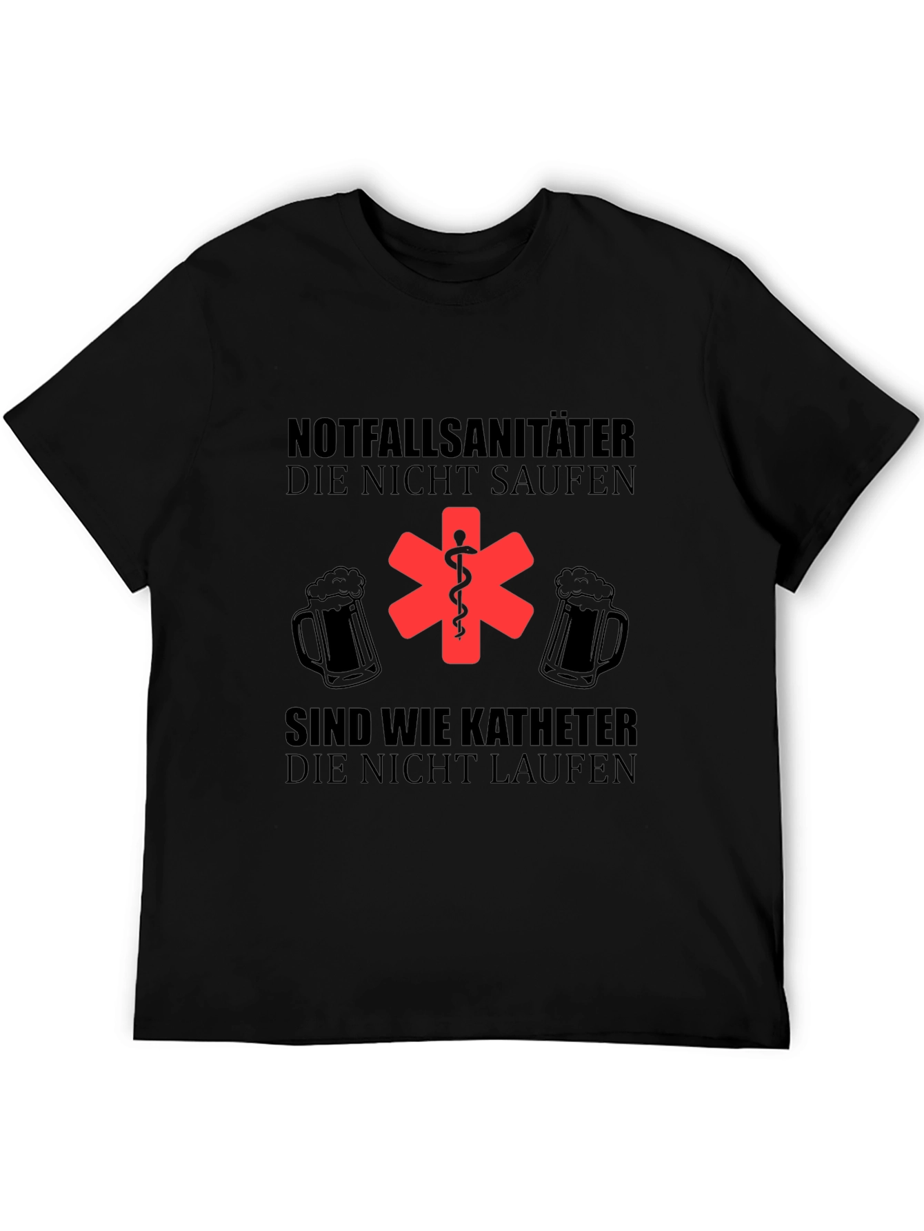 Black Paramedic German Beer T-Shirt - Funny EMT Design view 5