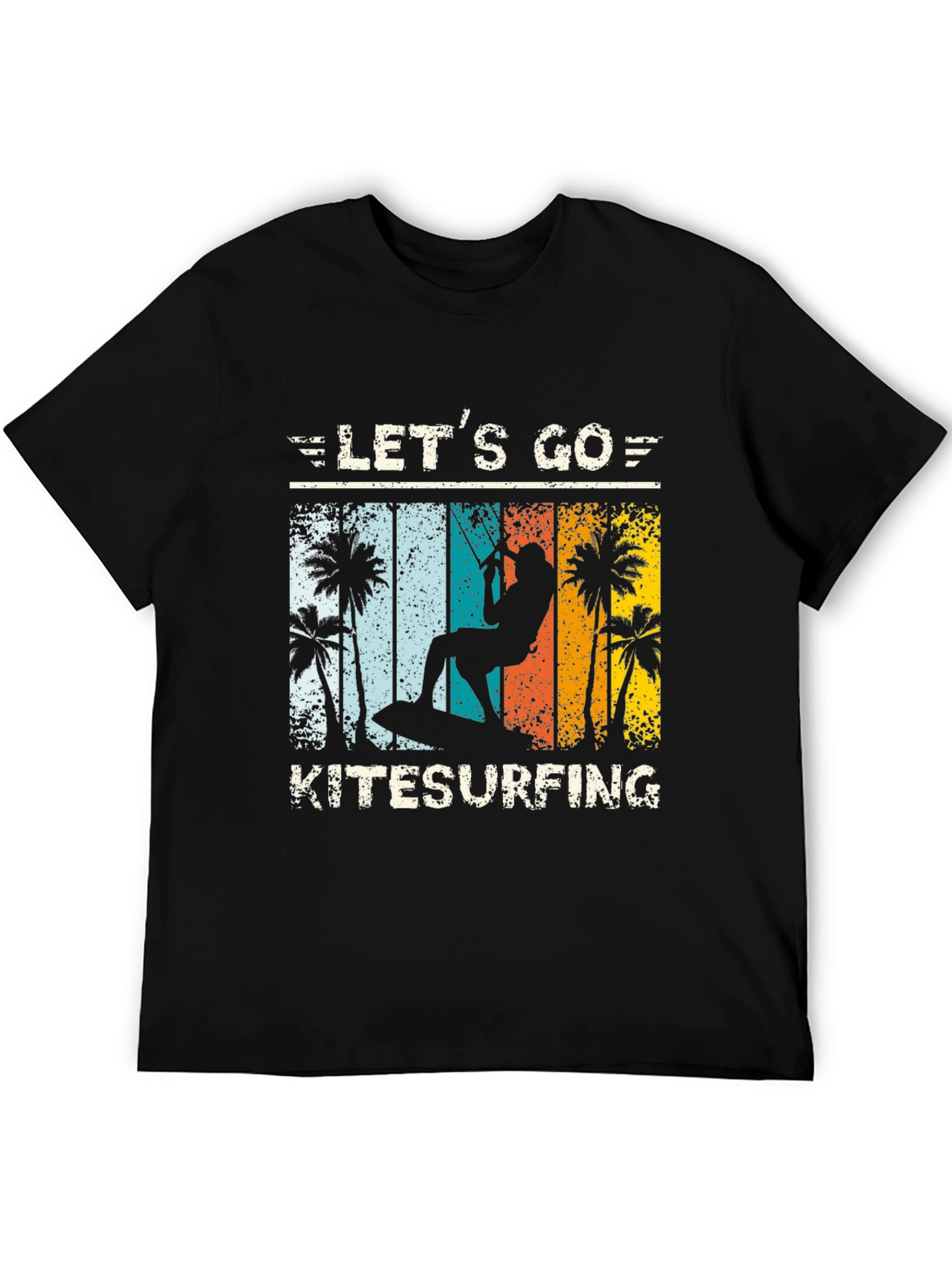 Black Let's Go Kitesurfing T-Shirt view 5