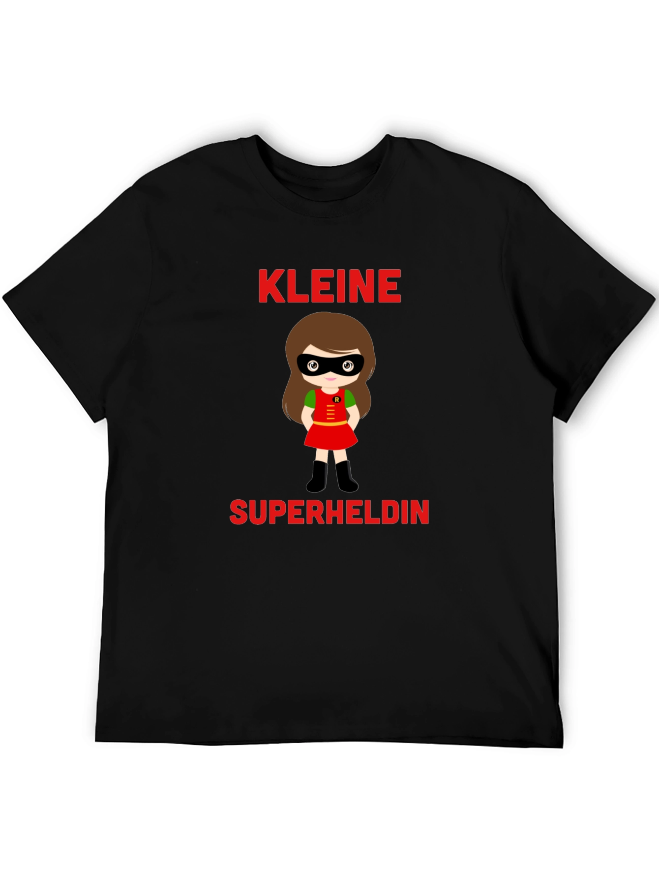 Black Kleine Superheldin T-Shirt - Cute Superhero Girl Tee view 5