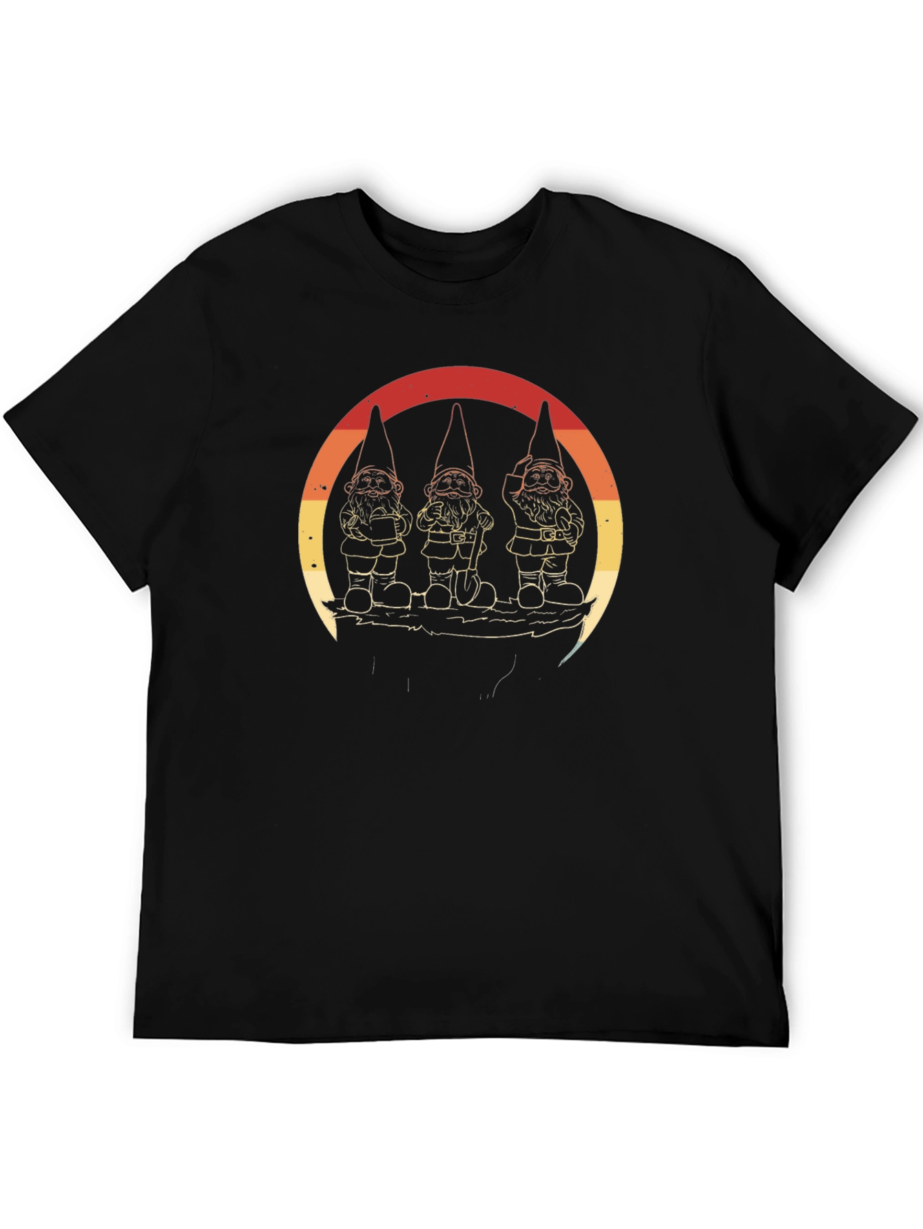 Black Retro Gnome T-Shirt view 5