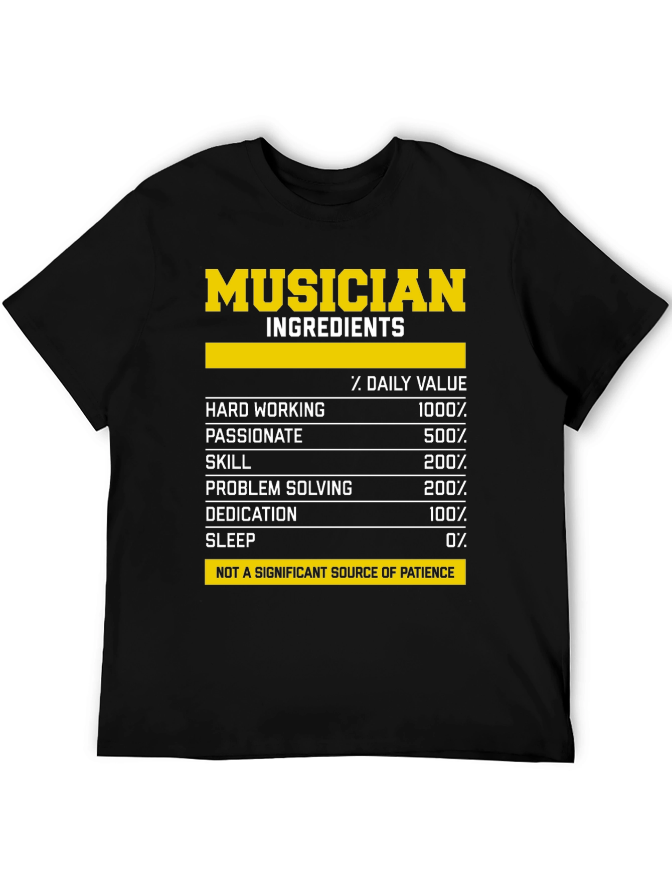 Black Musician Ingredients Graphic Tee - Black view 5