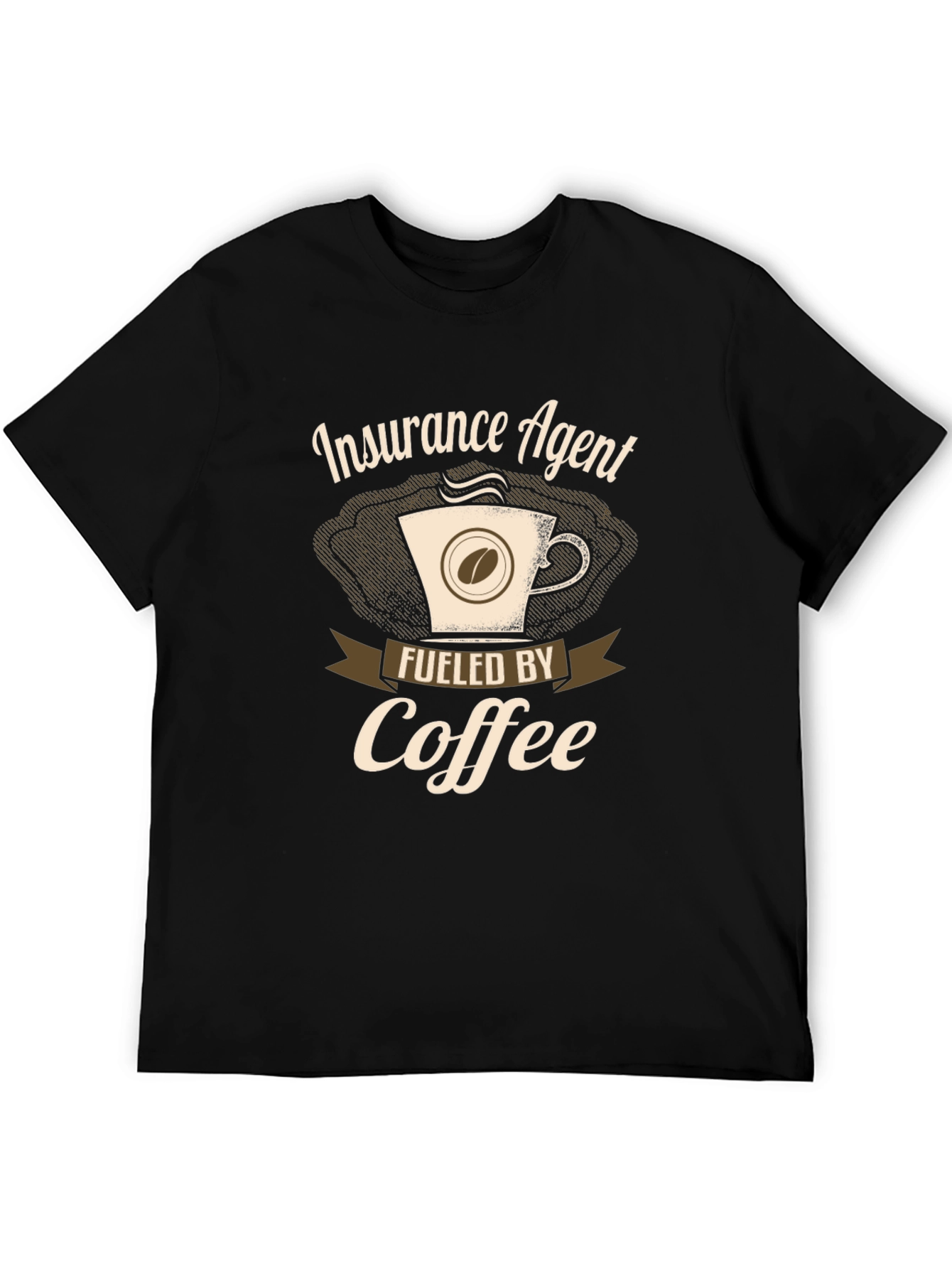 Black Insurance Agent Fueled By Coffee T-Shirt view 5