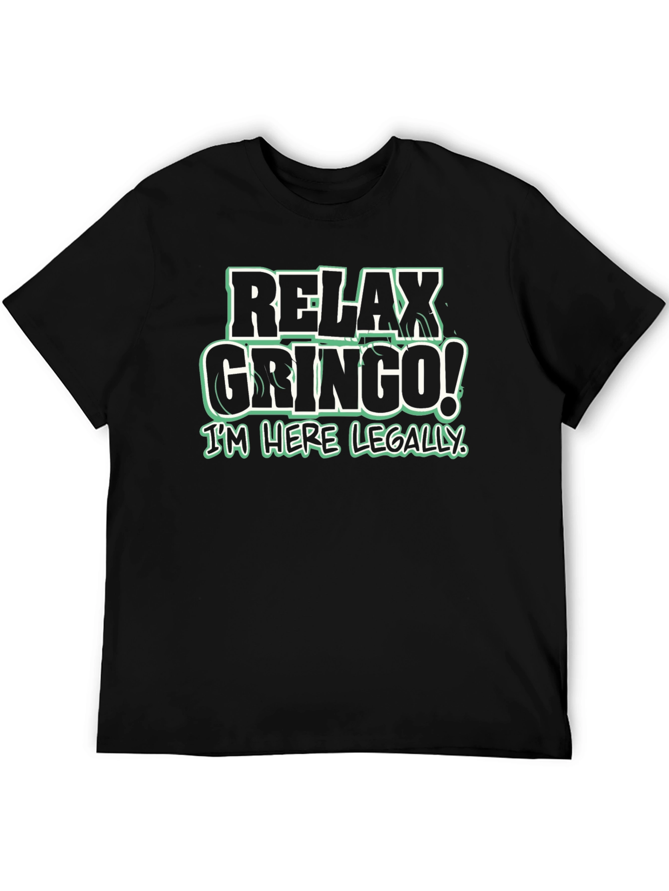 Black Relax Gringo! Novelty Graphic T-Shirt view 5