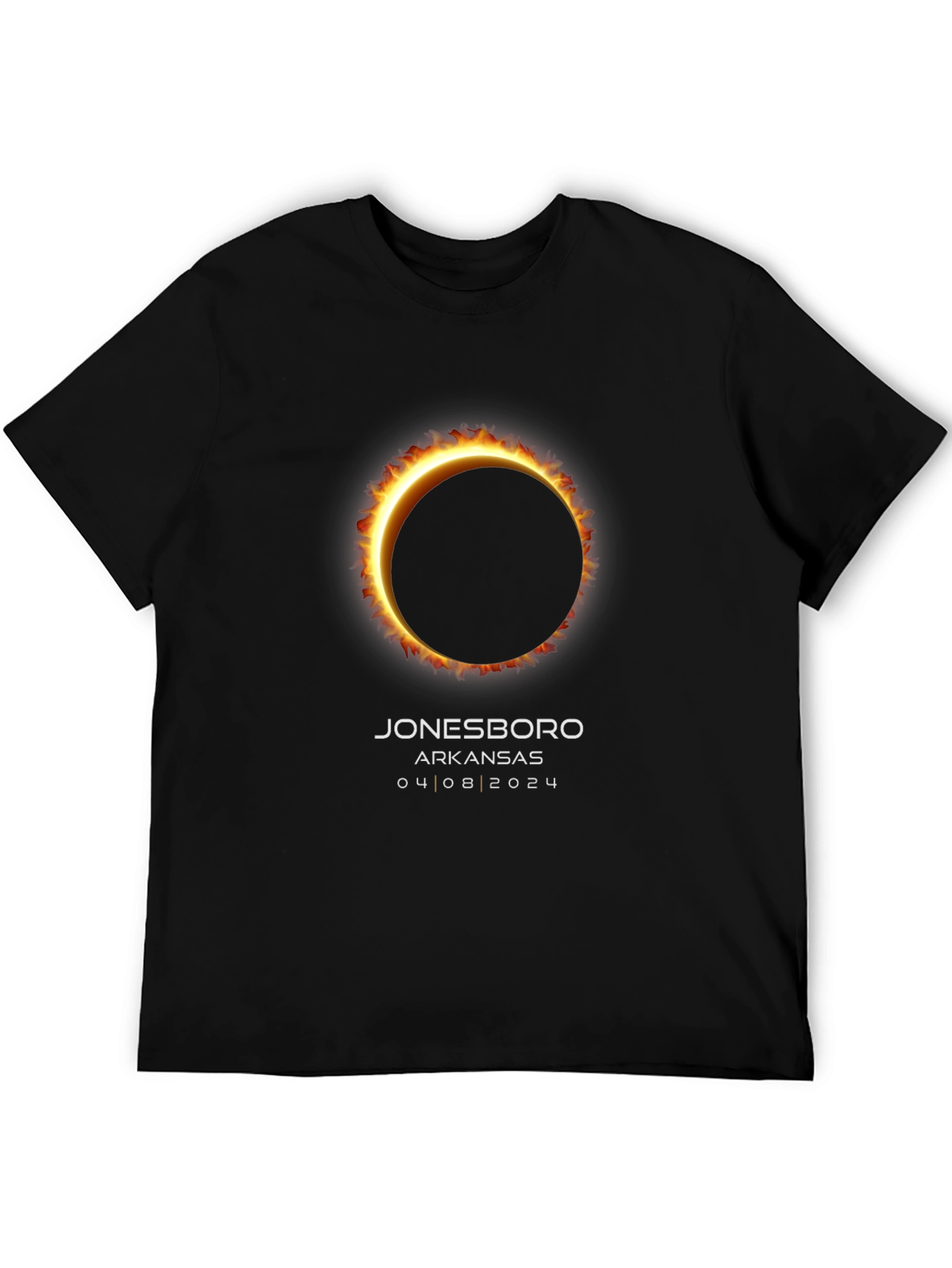 Black Jonesboro Arkansas Eclipse T-Shirt - April 8, 2024 view 5