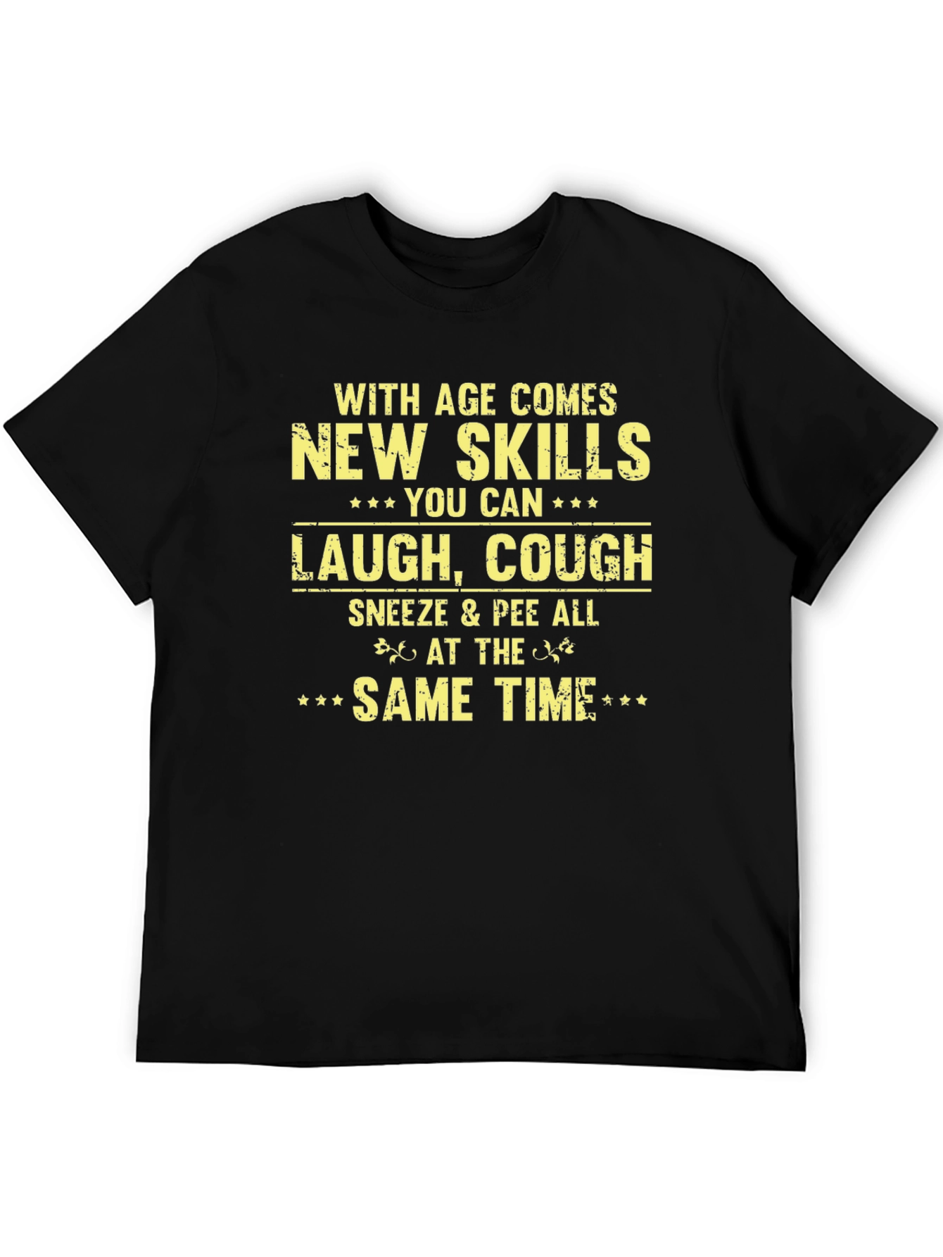 Black Humorous Age Skills Graphic Tee view 5
