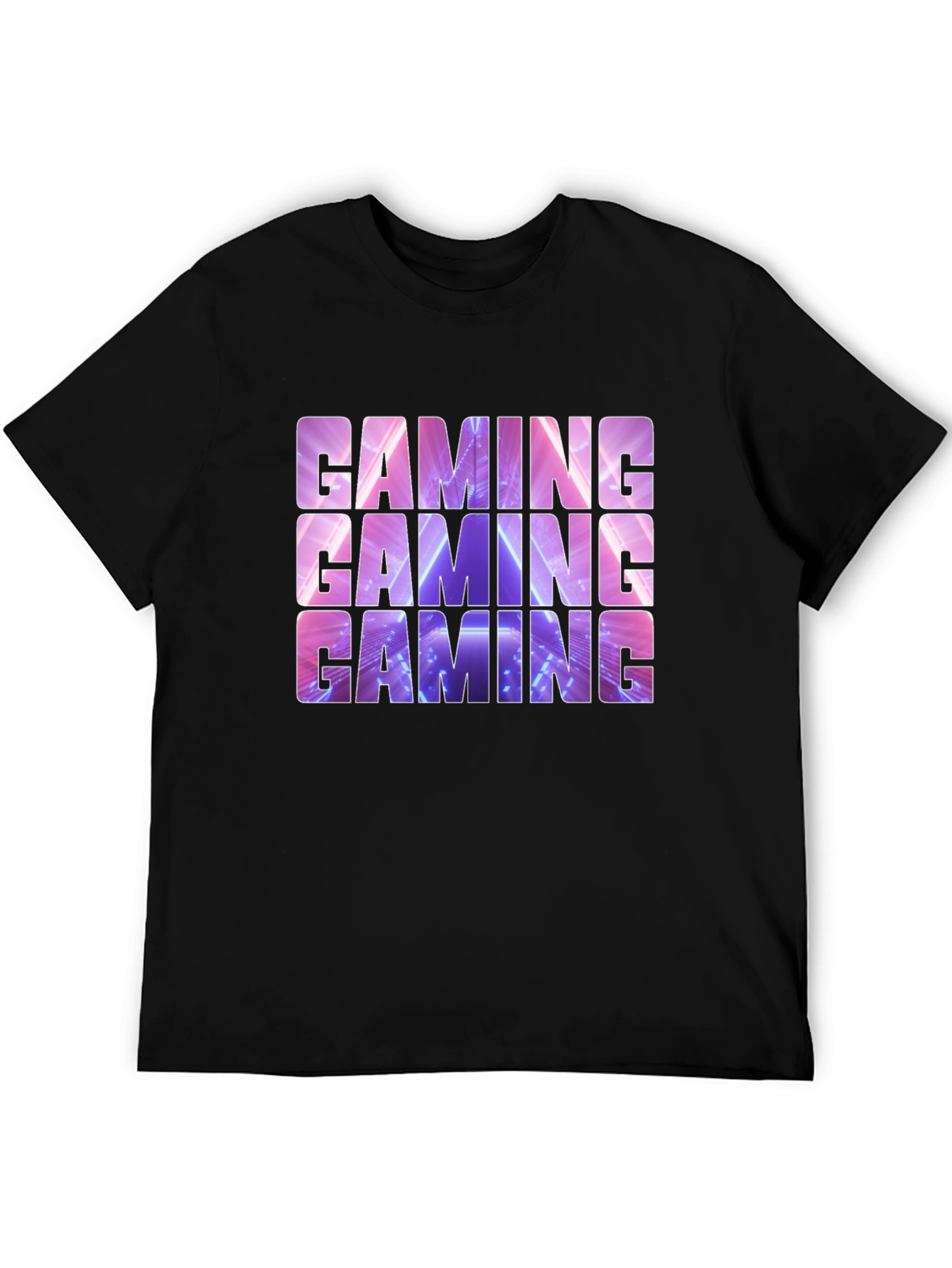 Black Gaming T-Shirt - Neon Design view 5