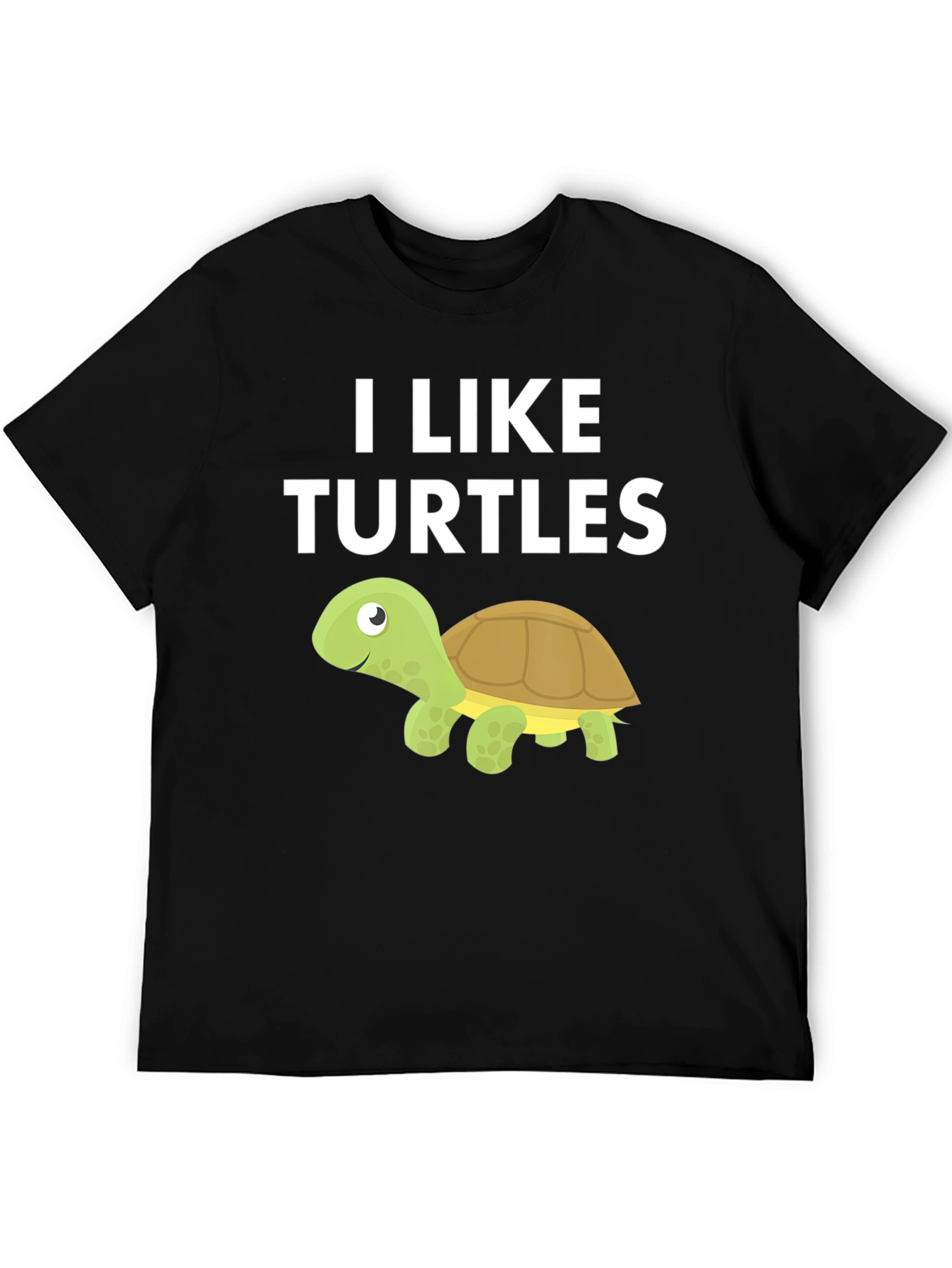 Black I Like Turtles Graphic T-Shirt - Fun & Unique Design view 5