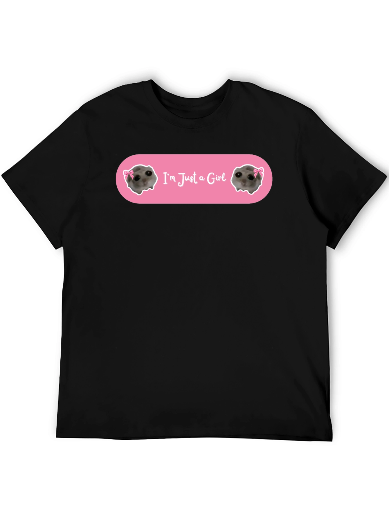 Black I'm Just a Girl T-Shirt - Funny Meerkat Tee view 5