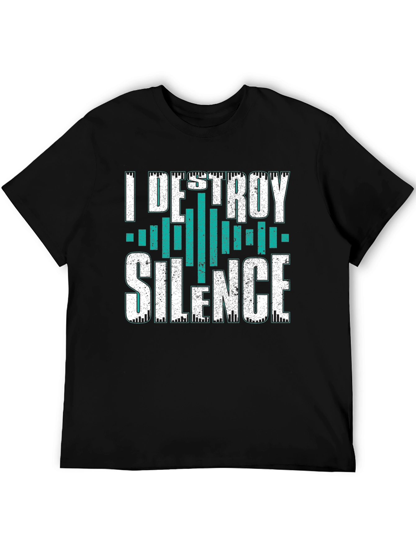 Black I Destroy Silence Graphic T-Shirt view 5