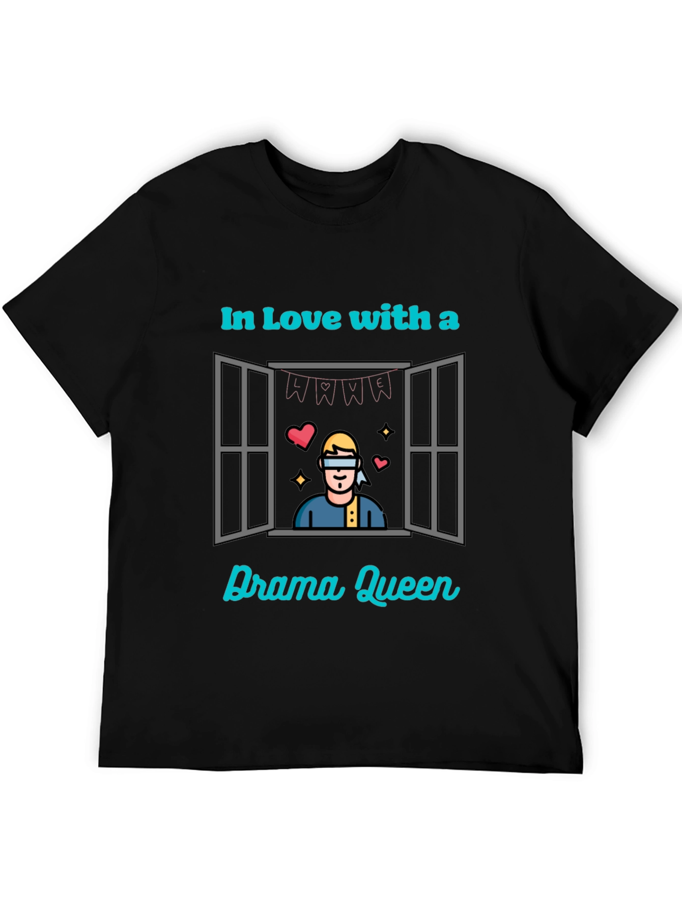Black In Love With a Drama Queen T-Shirt view 5