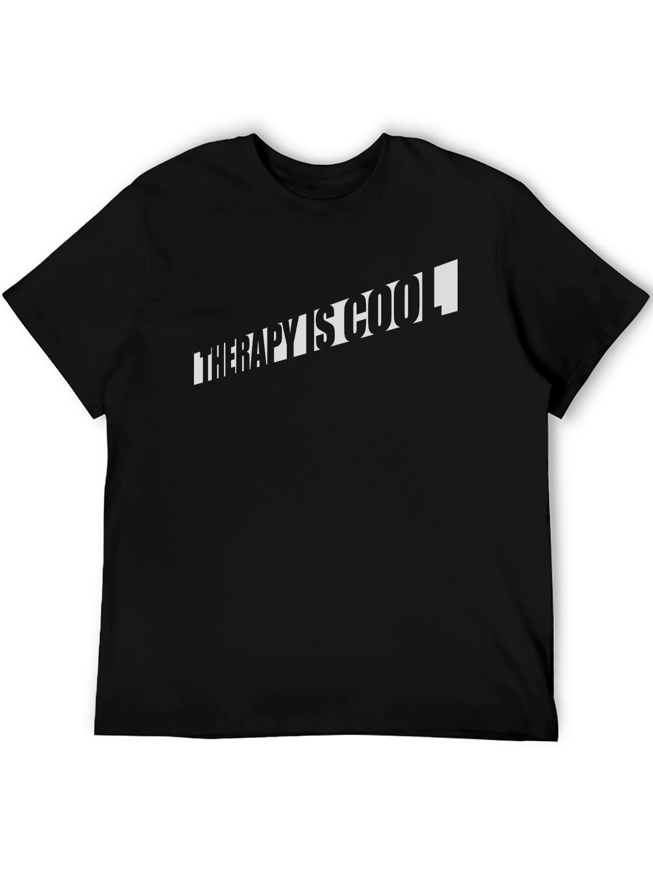 Black Therapy is Cool Black T-Shirt view 5