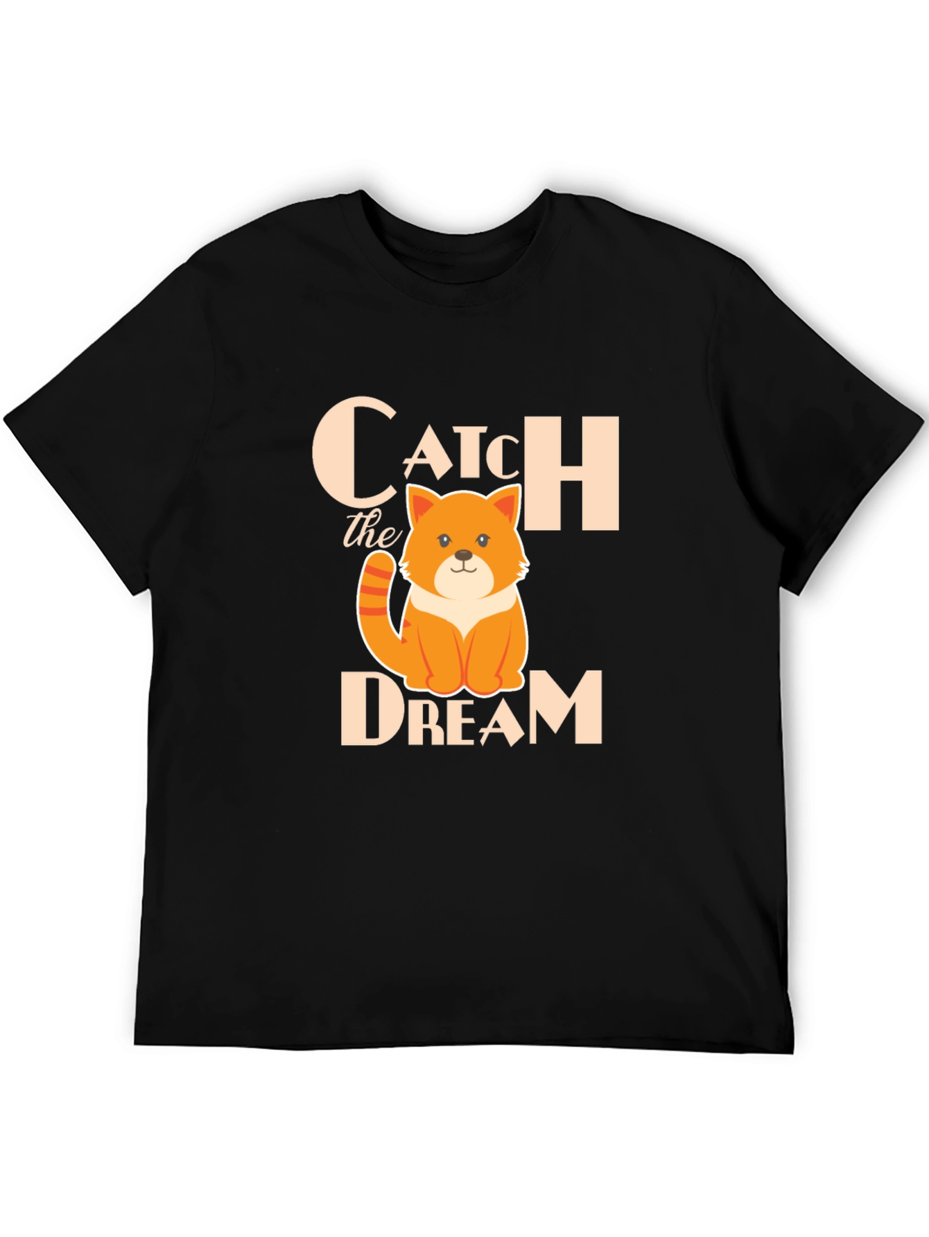 Black Catch the Dream Graphic T-Shirt - Novelty Kitten Tee view 5