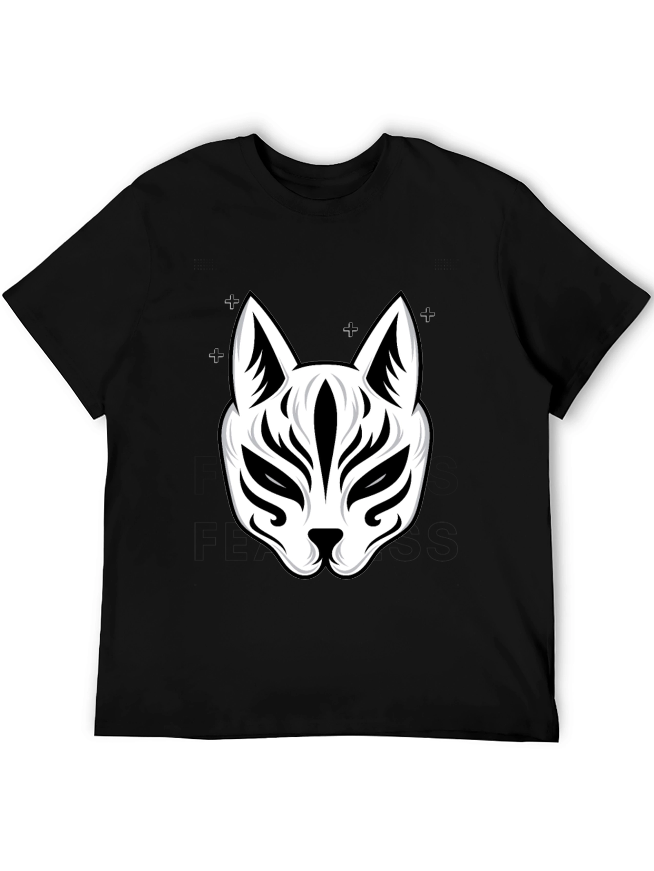 Black Fox Mask Graphic Tee - Stylish Black T-Shirt view 5