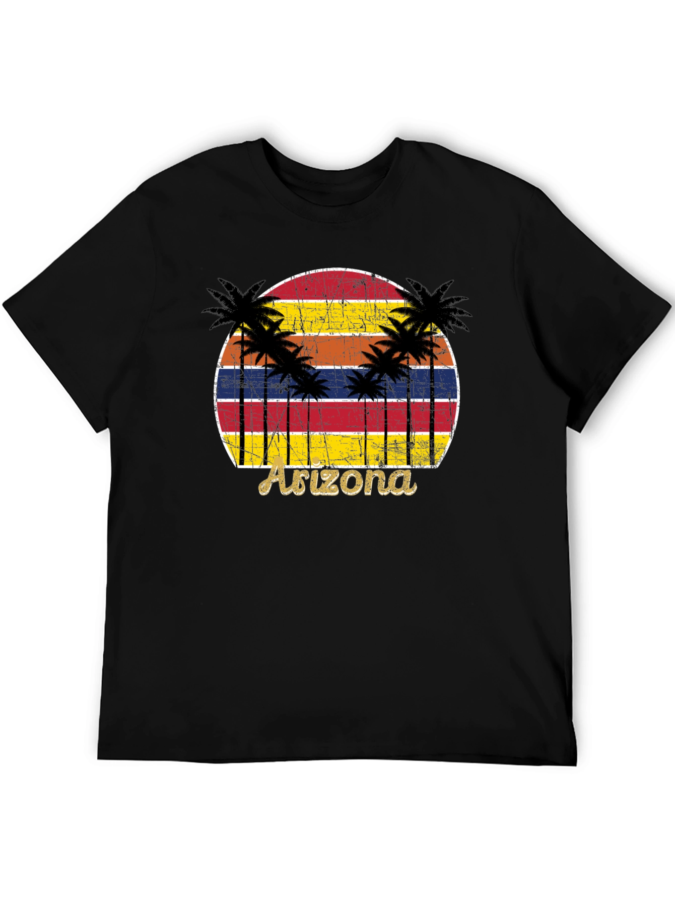 Black Arizona Sunset Palm Tree Graphic Tee view 5