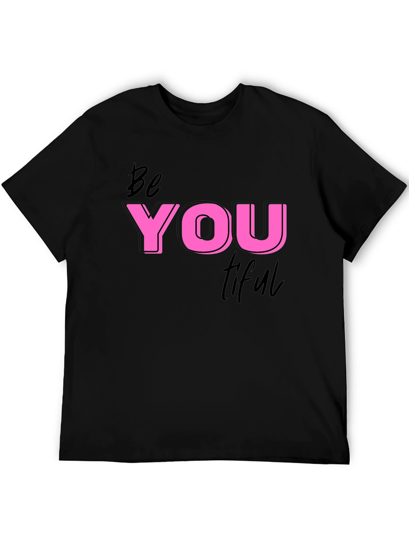 Black Be You Tiful Black Graphic Tee view 5