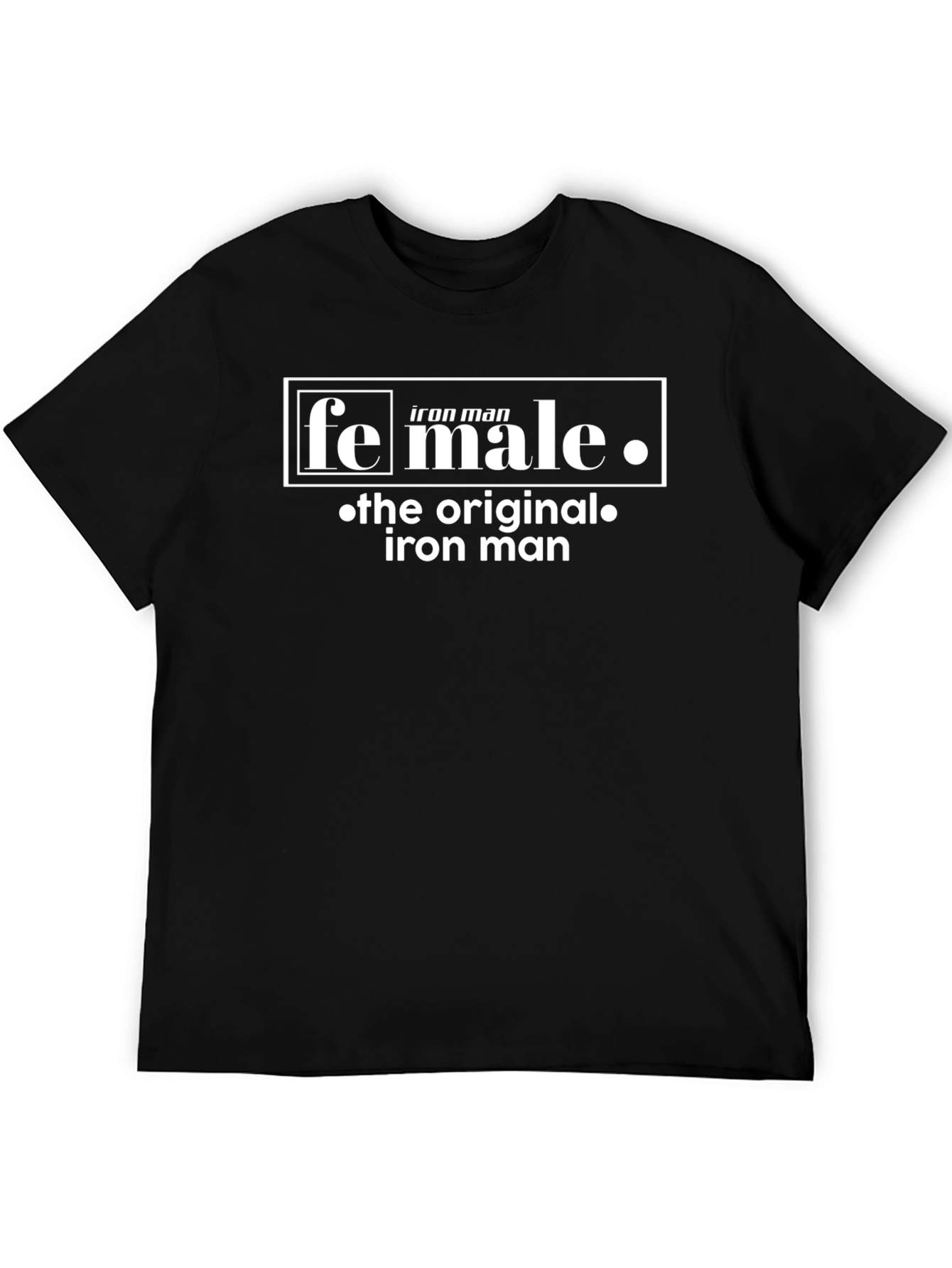 Black Funny "Female Iron Man" Graphic T-Shirt view 5
