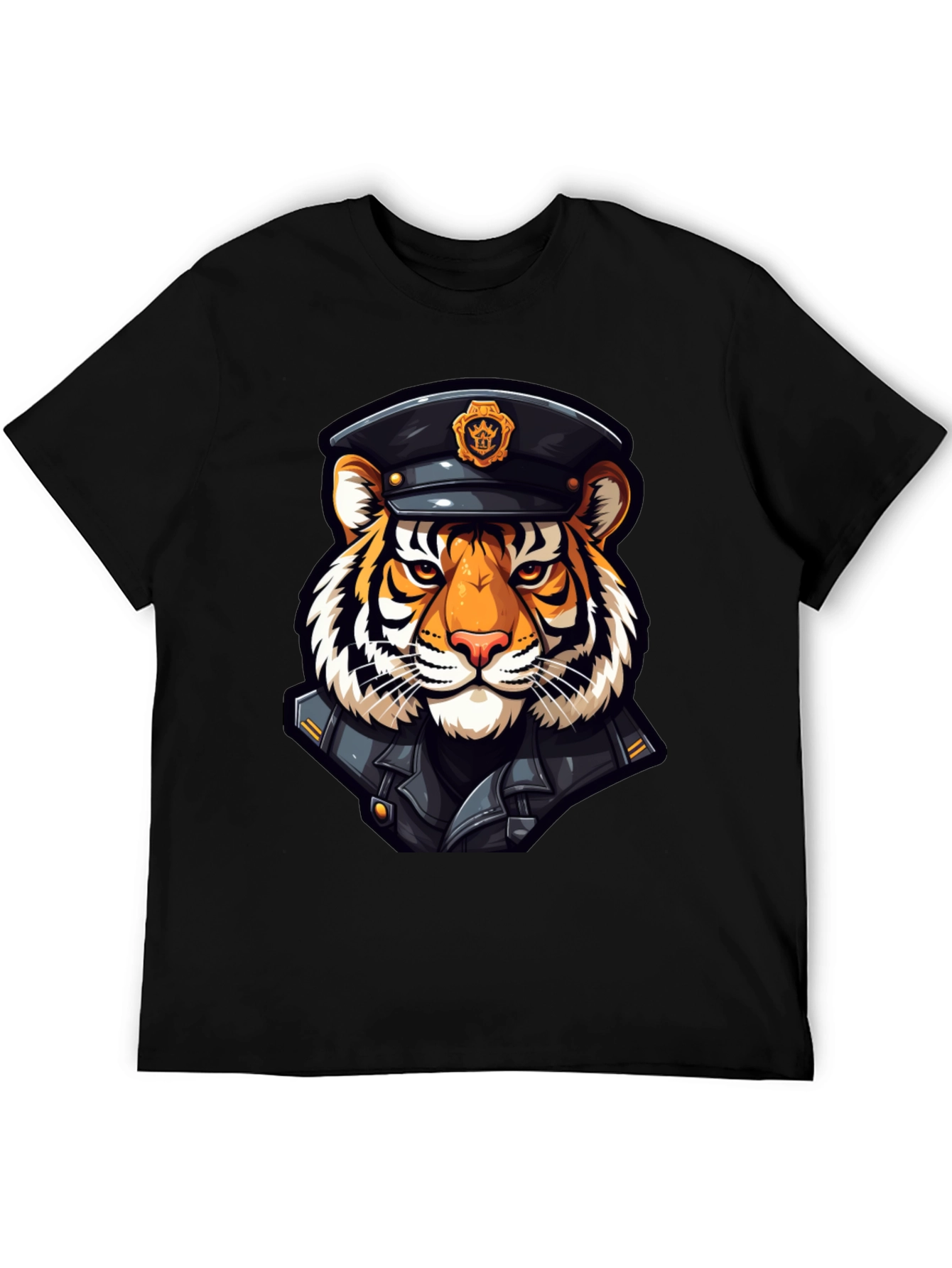 Black Tiger Officer Graphic T-Shirt view 5