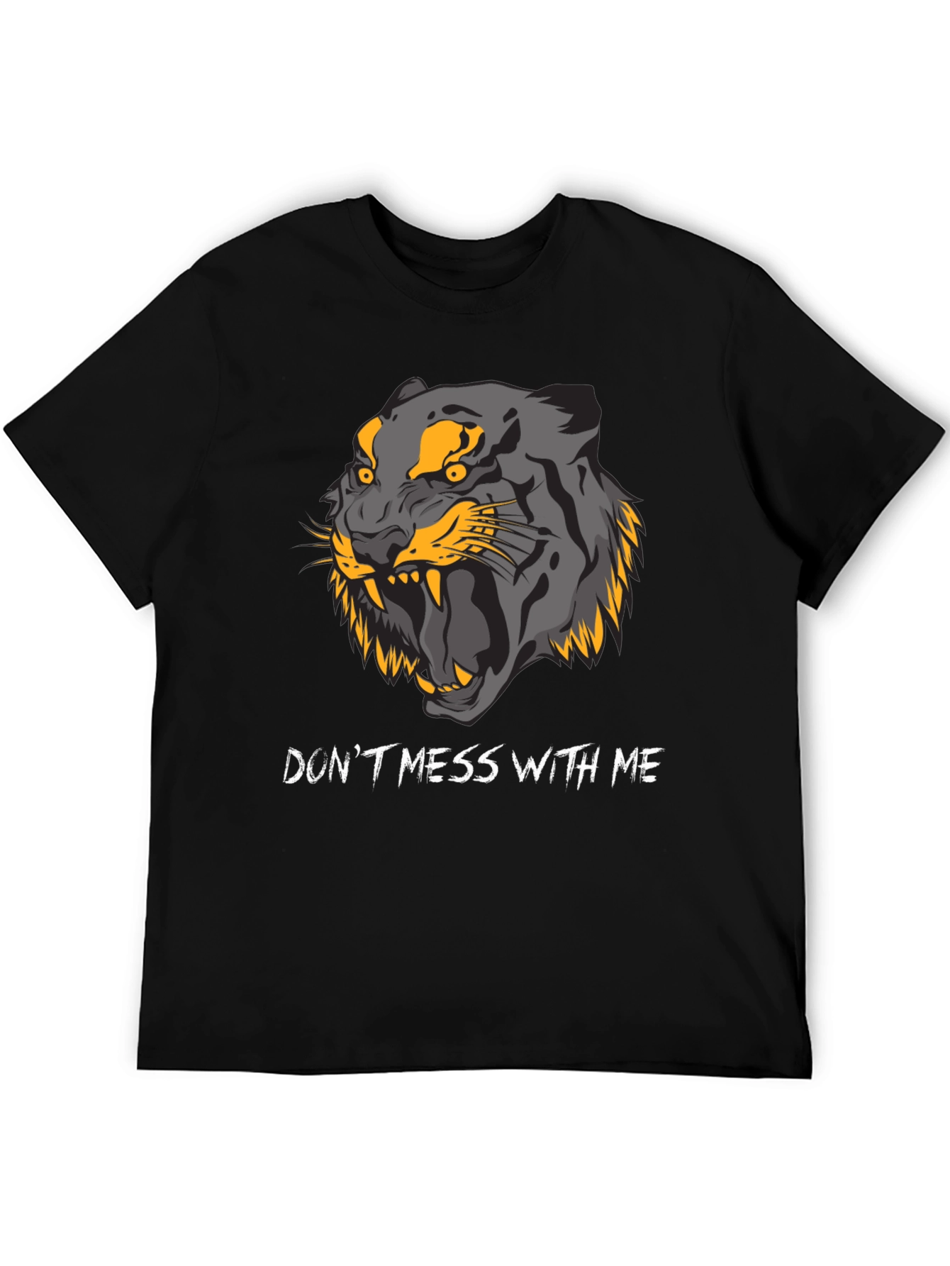 Black Don't Mess With Me Tiger Graphic Tee view 5
