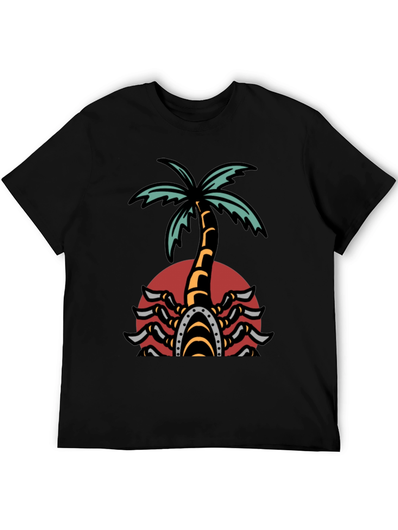 Black Palm Tree Scorpion Graphic T-Shirt view 5