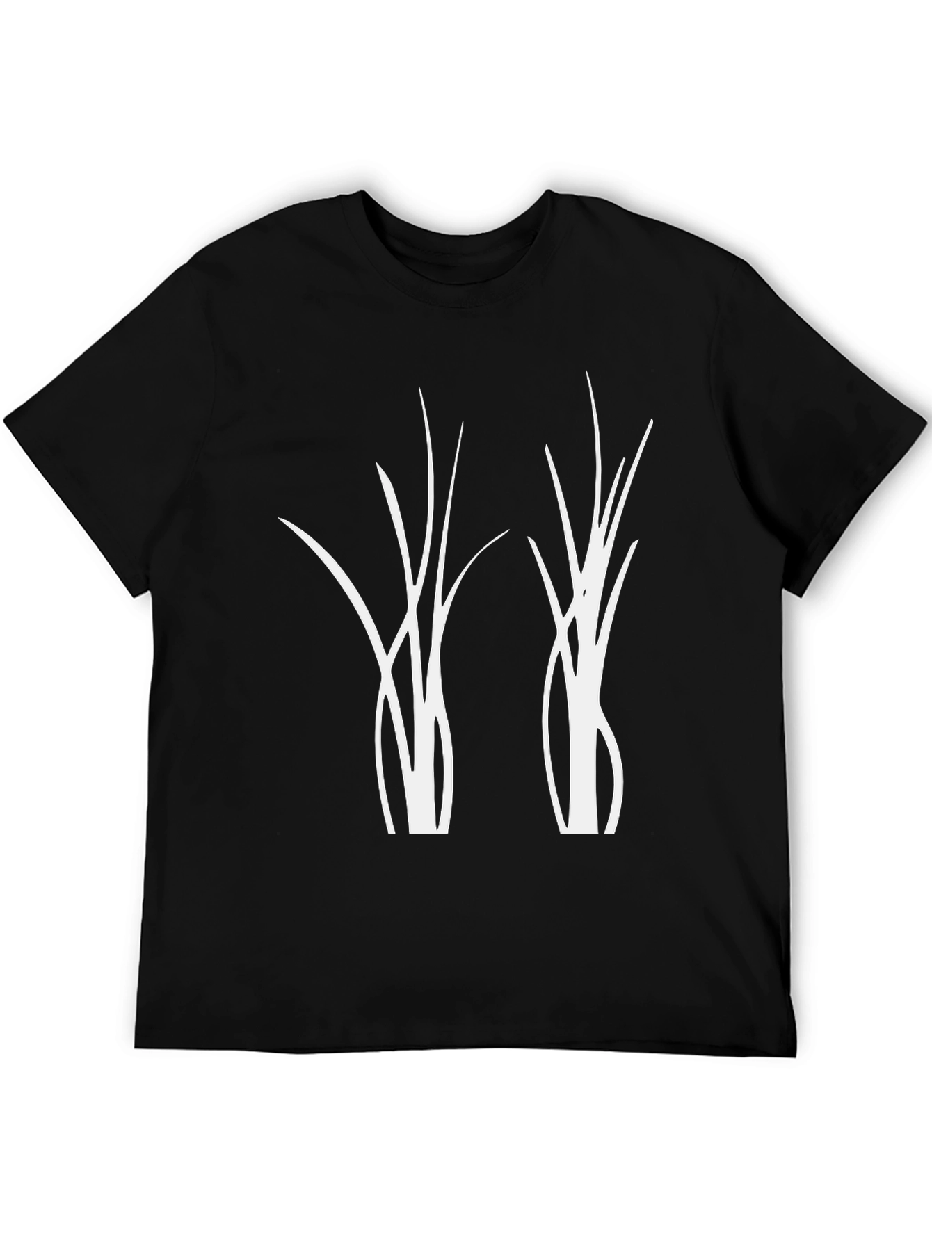 Black Modern Graphic Tee - Abstract Plant Design - Black view 5