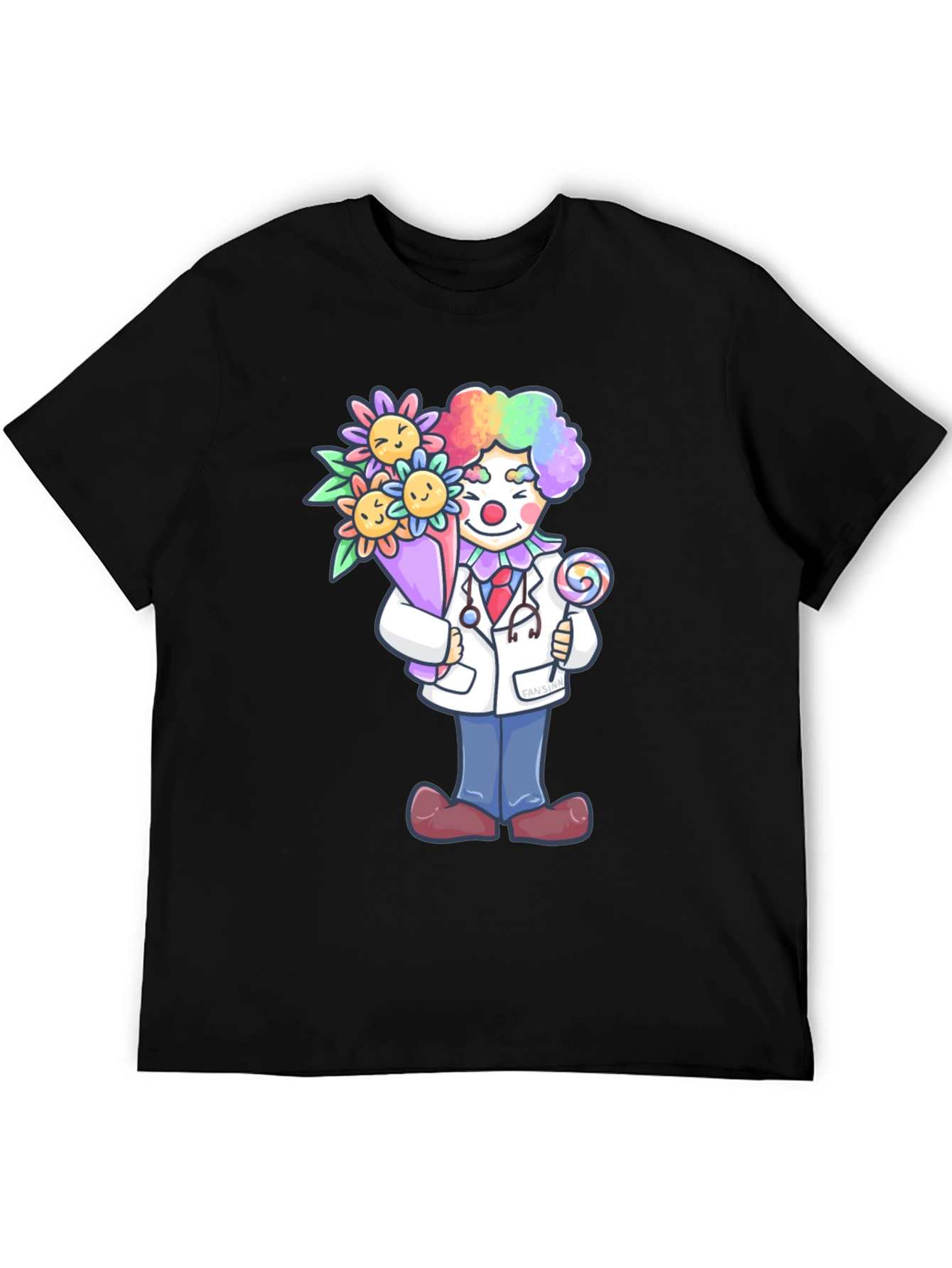 Black Clown Doctor Graphic Tee - Funny Medical Shirt view 5