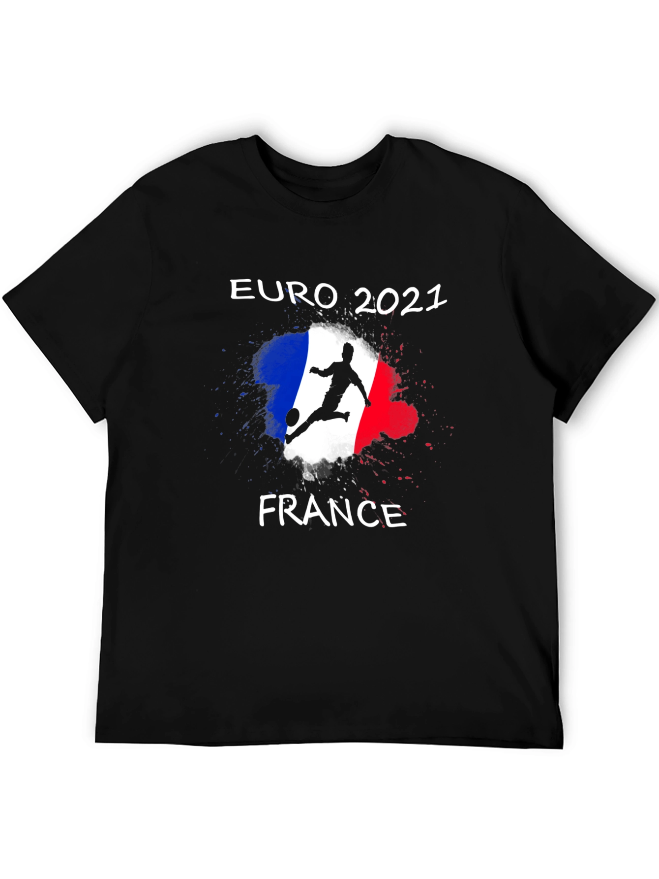 Black Euro 2021 France Soccer T-Shirt view 5