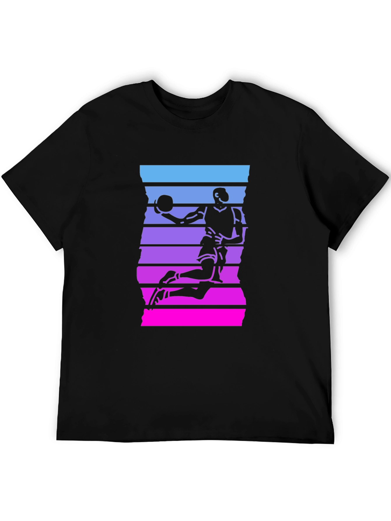Black Retro Basketball Player Graphic Tee view 5