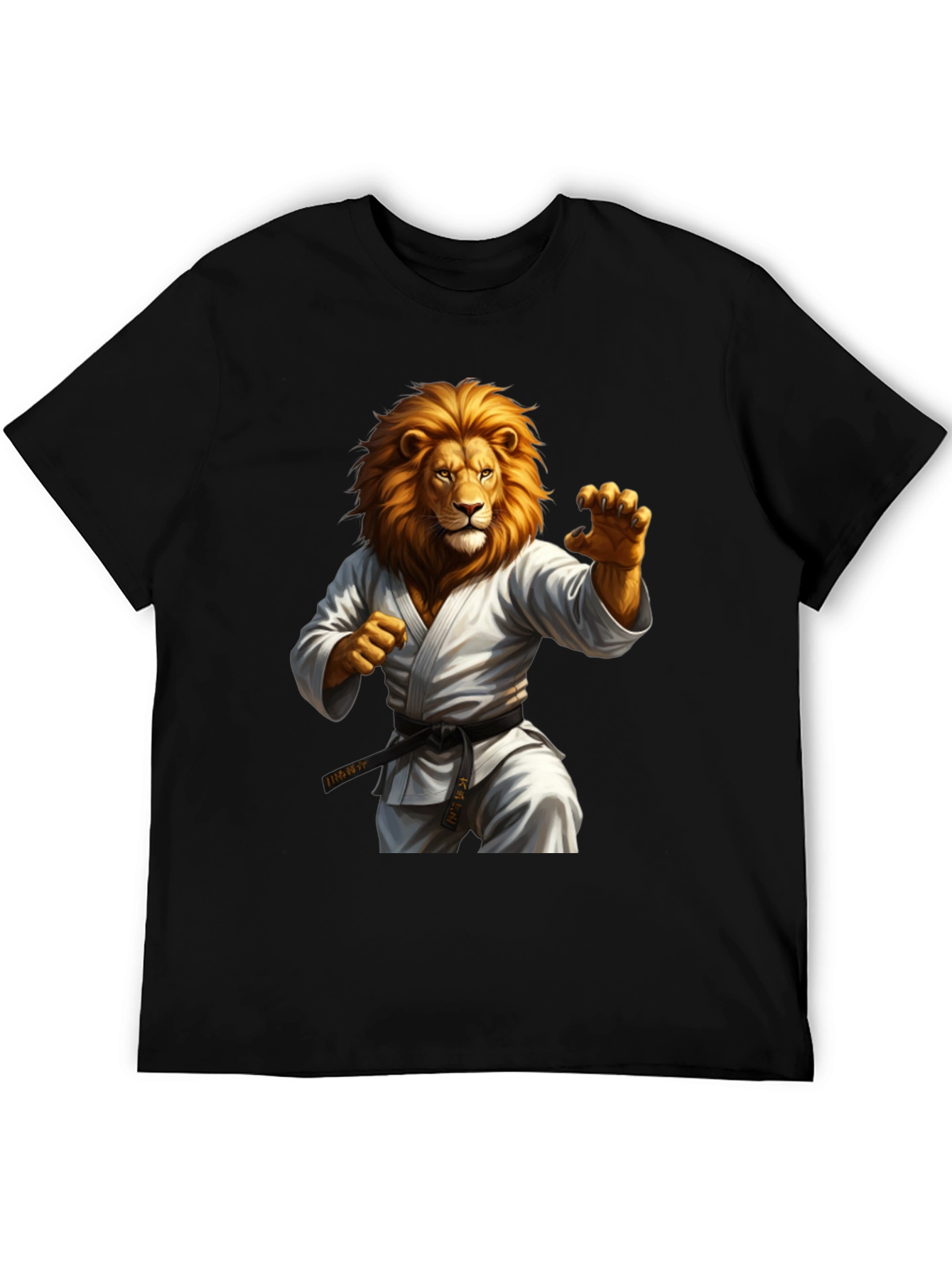 Black Lion Karate T-Shirt - Martial Arts Animal Tee view 5