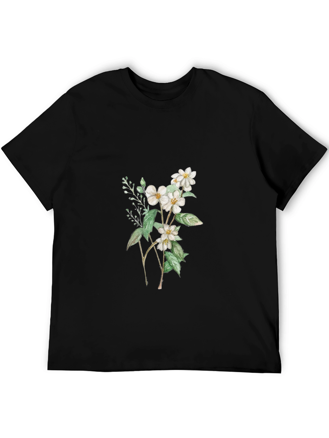 Black Floral Graphic Black T-Shirt view 5