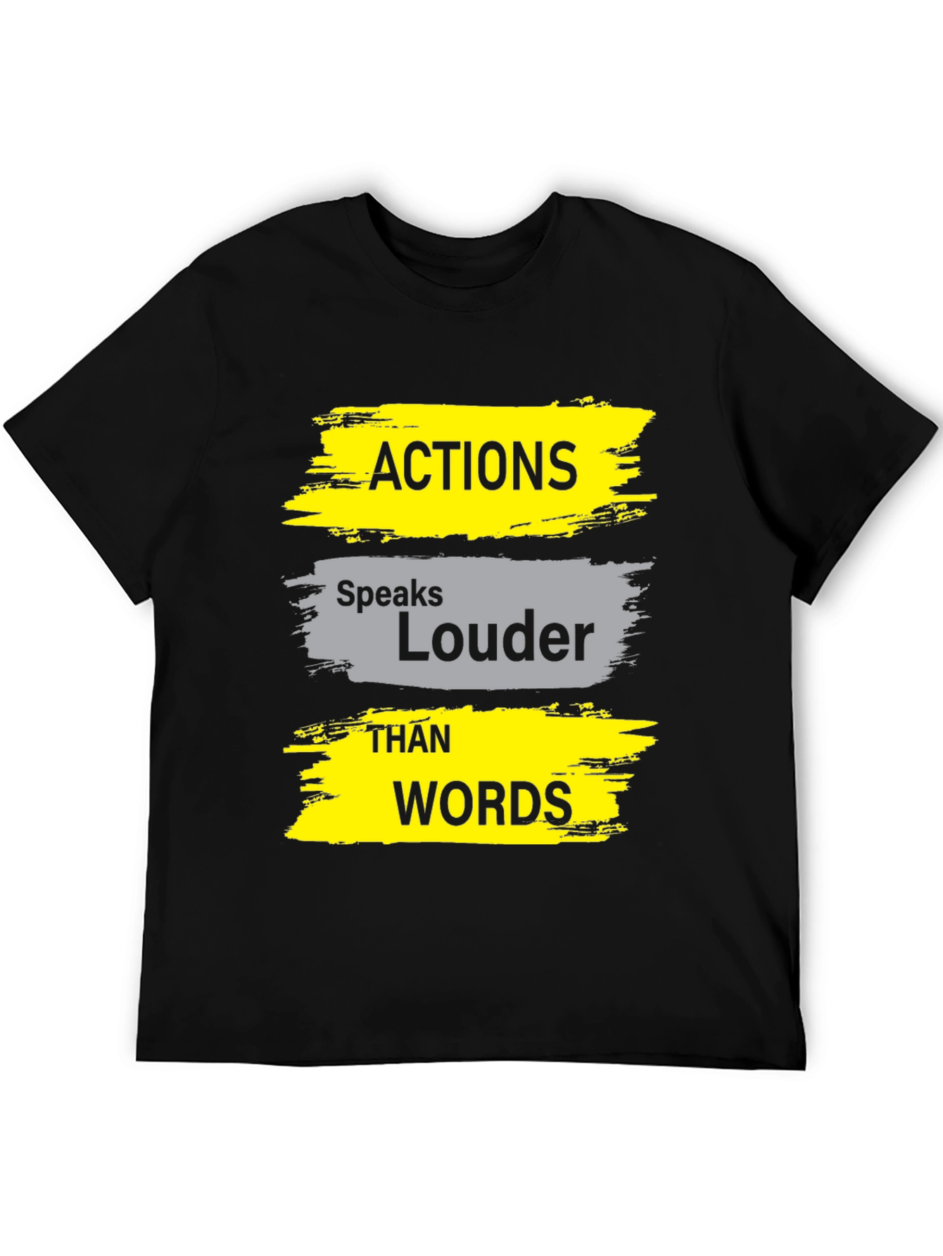 Black Actions Speak Louder Black Graphic Tee view 5