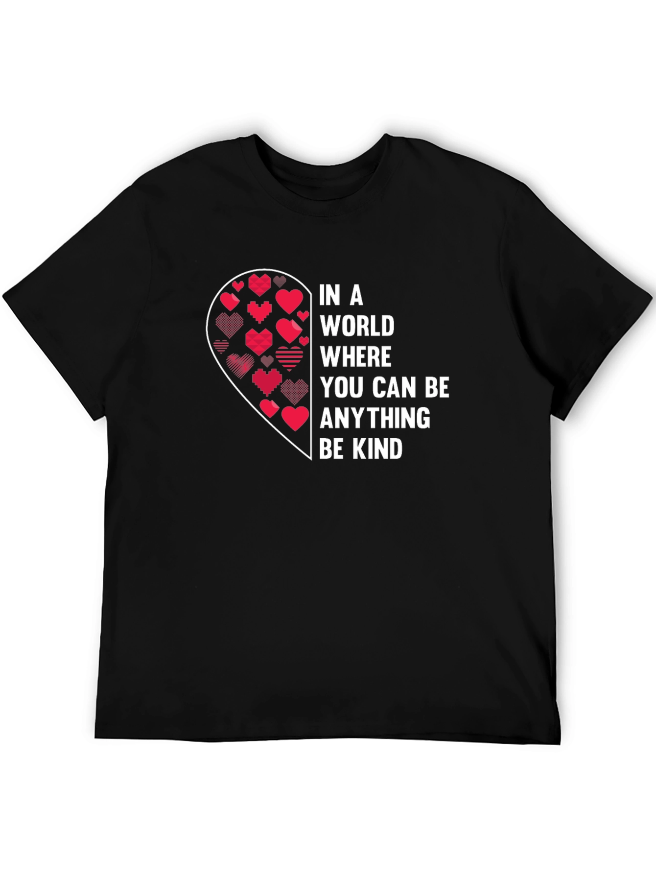 Black Be Kind Heart Graphic T-Shirt view 5