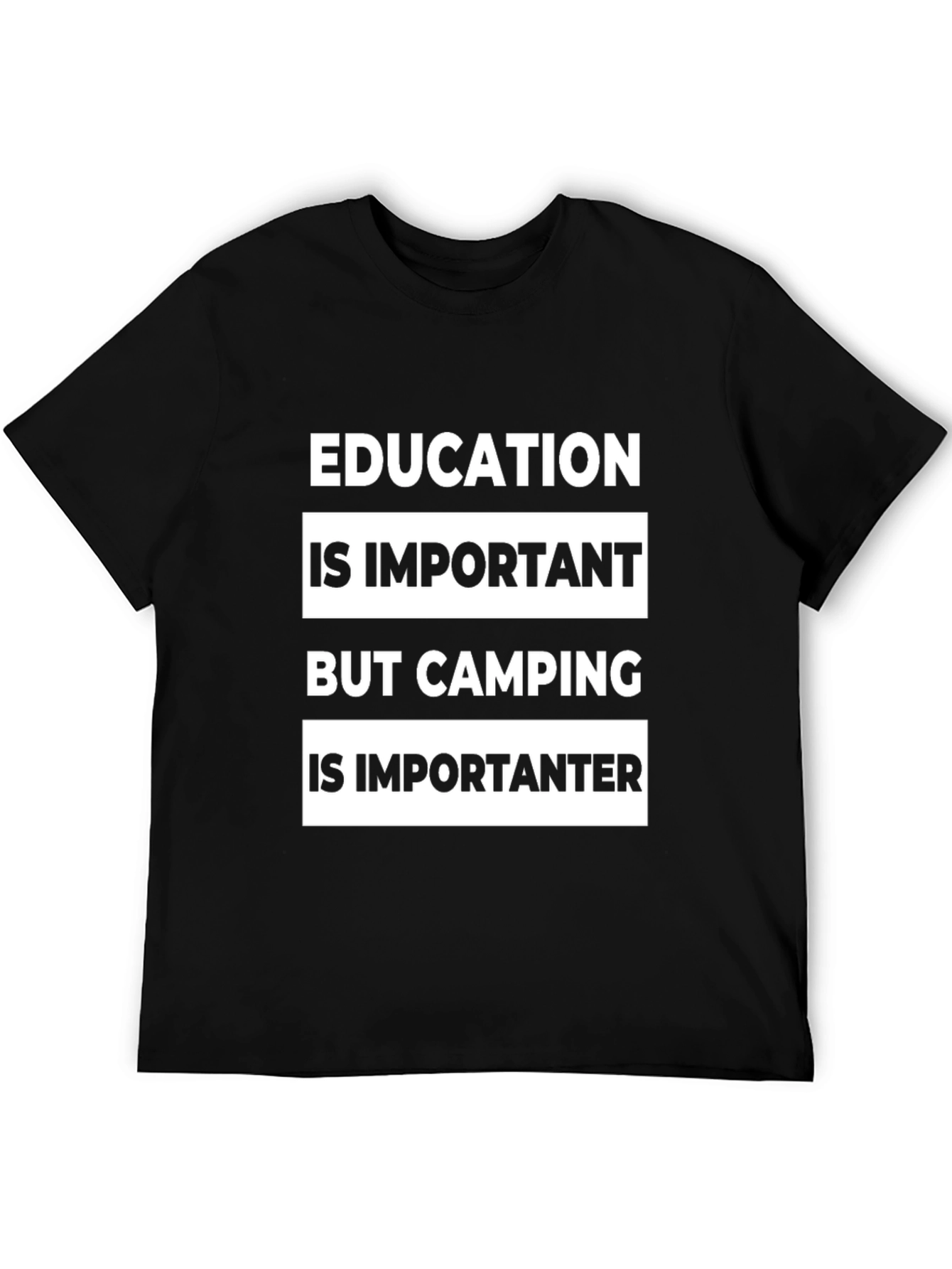 Black Camping Is Importanter Funny Graphic Tee view 5