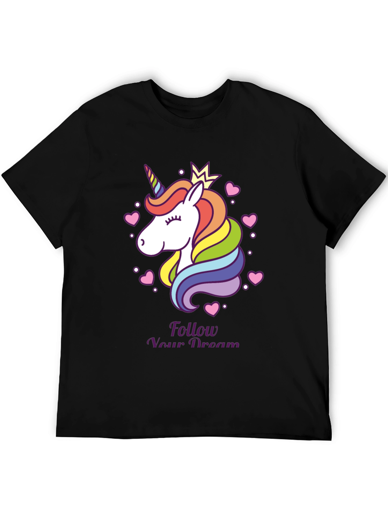 Black Unicorn Dream T-Shirt - Follow Your Dreams Tee view 5