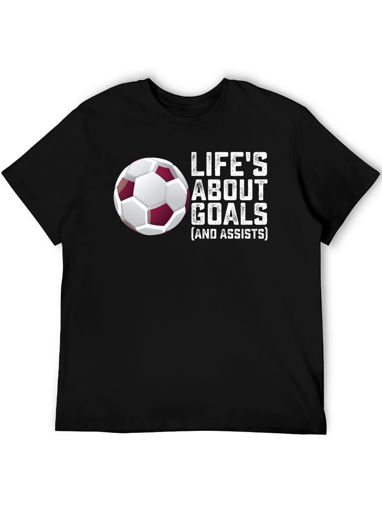 Black Life's About Goals Soccer T-Shirt view 5