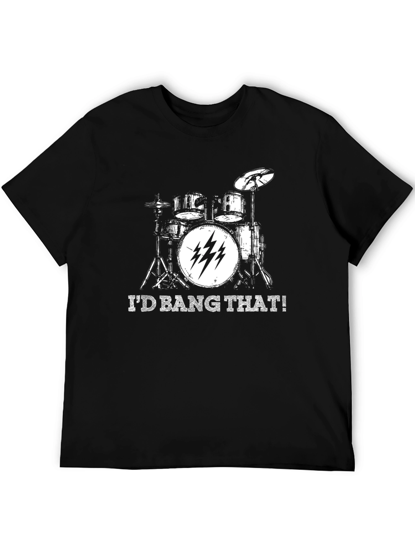 Black I'd Bang That! Drum Kit Graphic T-Shirt view 5