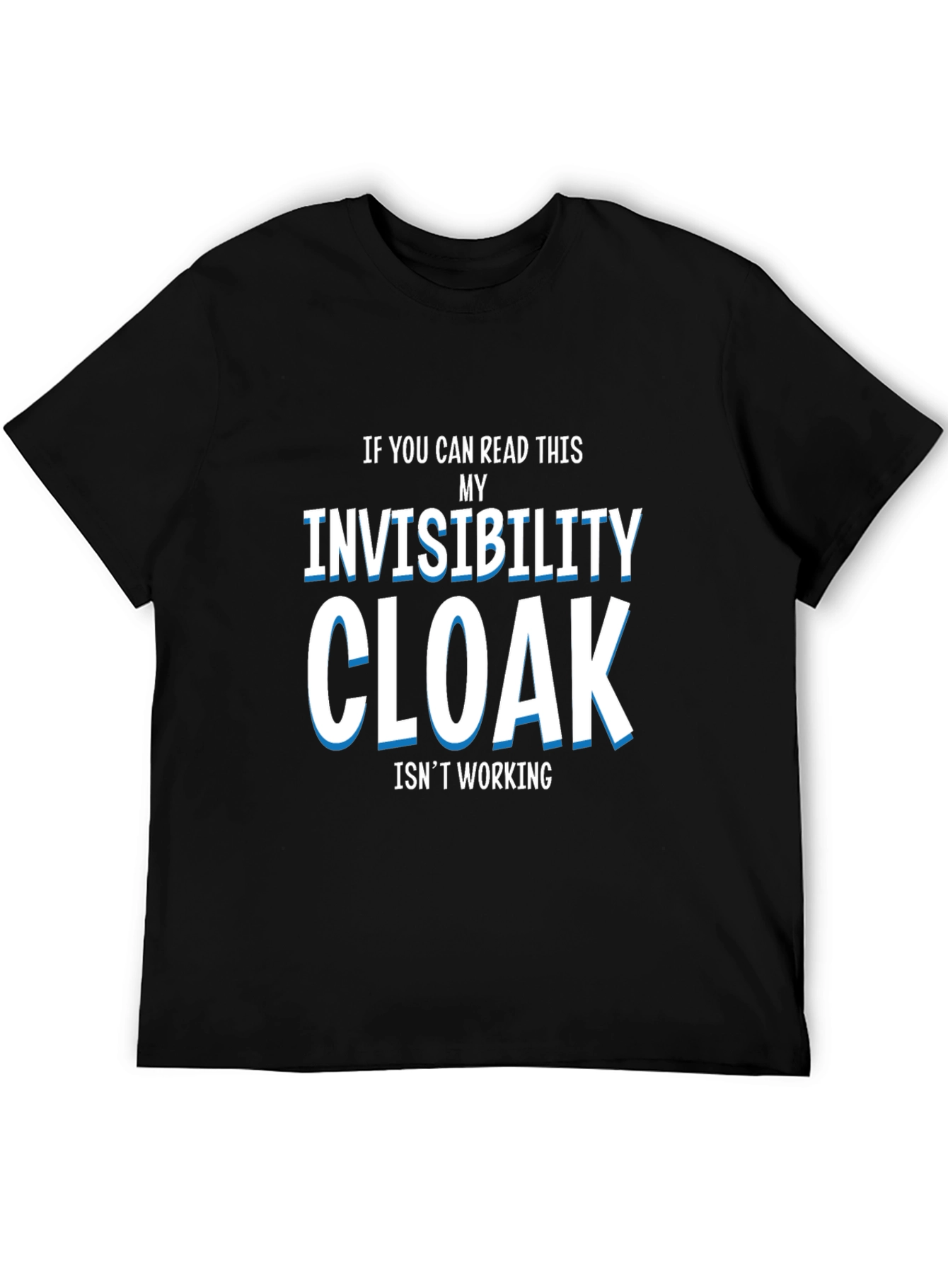 Black Invisibility Cloak T-Shirt - Funny Graphic Tee view 5