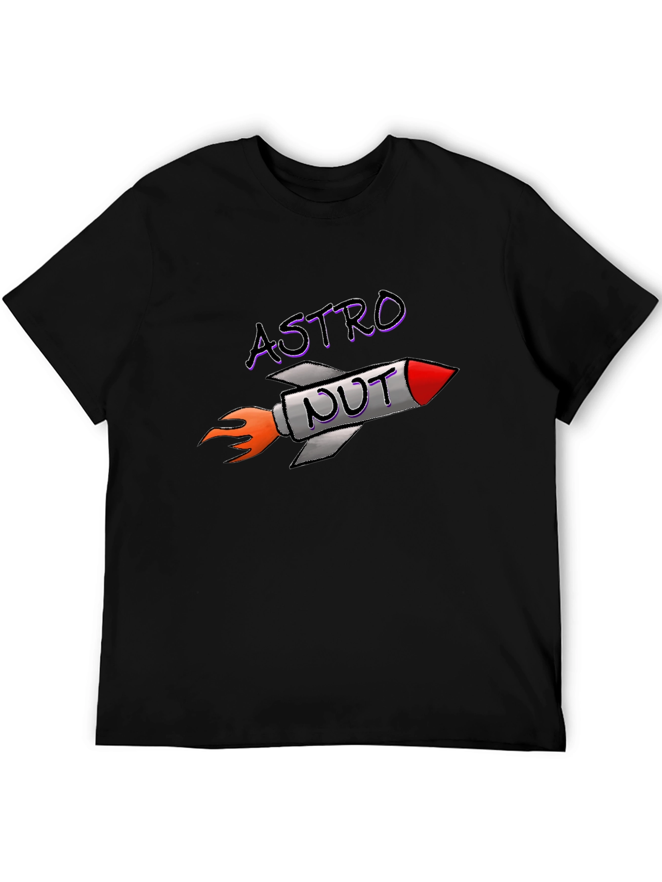 Black Astro Nut T-Shirt - Rocket Space Humor Tee view 5