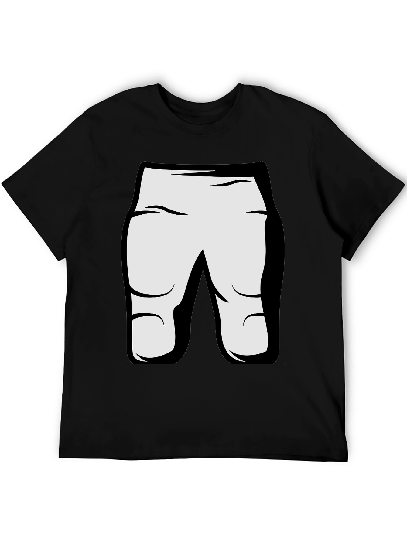 Black Funny Cartoon Character T-Shirt - Black view 5