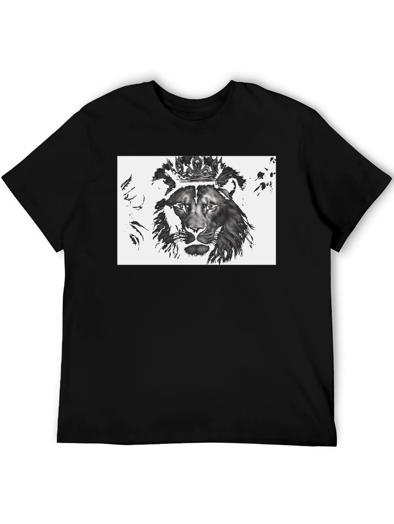 Black Lion King Graphic Tee - Black Cotton Blend view 5