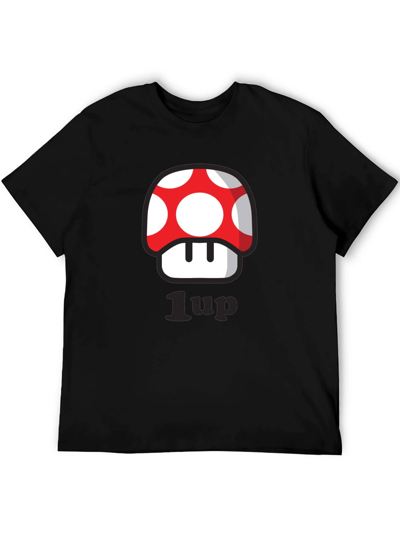 Black 1-Up Mushroom T-Shirt - Gamer Style! view 5