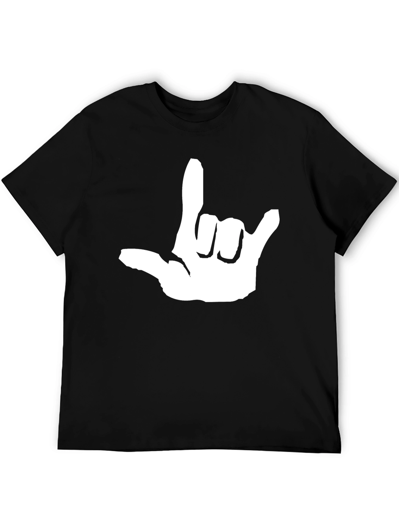Black I Love You Hand Sign Graphic Tee - Black view 5