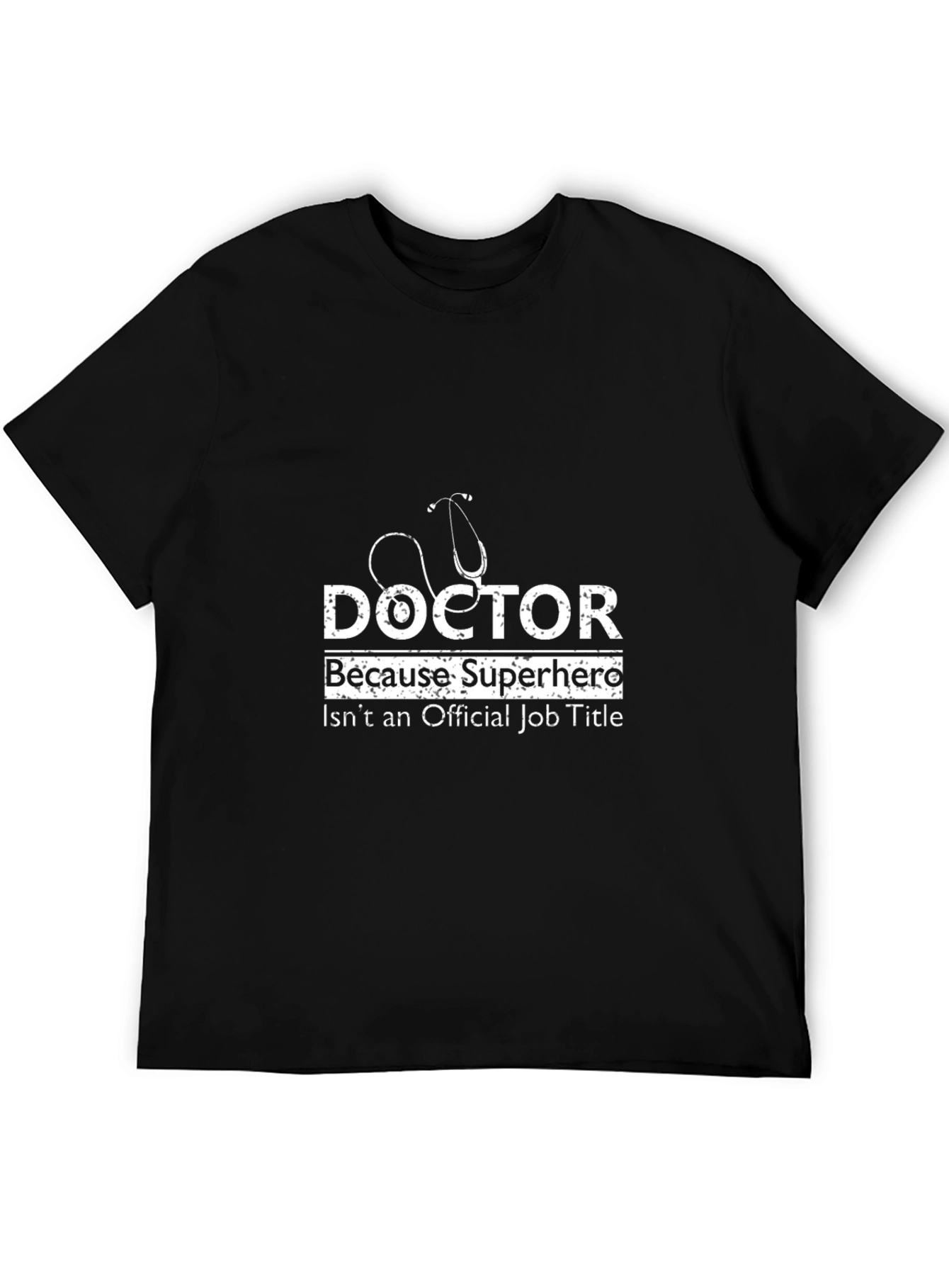 Black Doctor Superhero Graphic T-Shirt - Black Cotton Tee view 5
